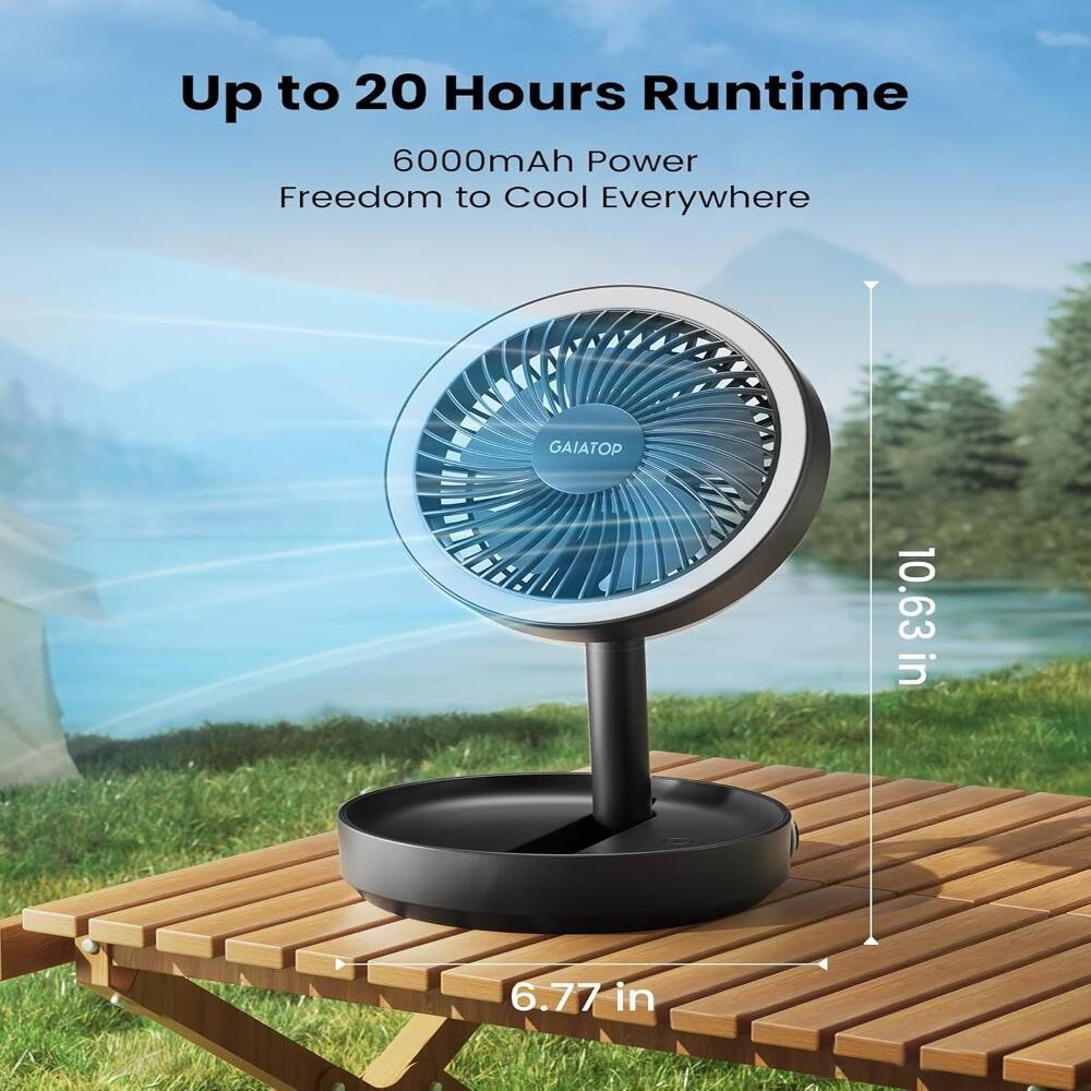 Up to 20 Hours Runtime  
6000mAh Power  
Freedom to Cool Everywhere  

GAIA TOP  
10.63 in  
6.77 in