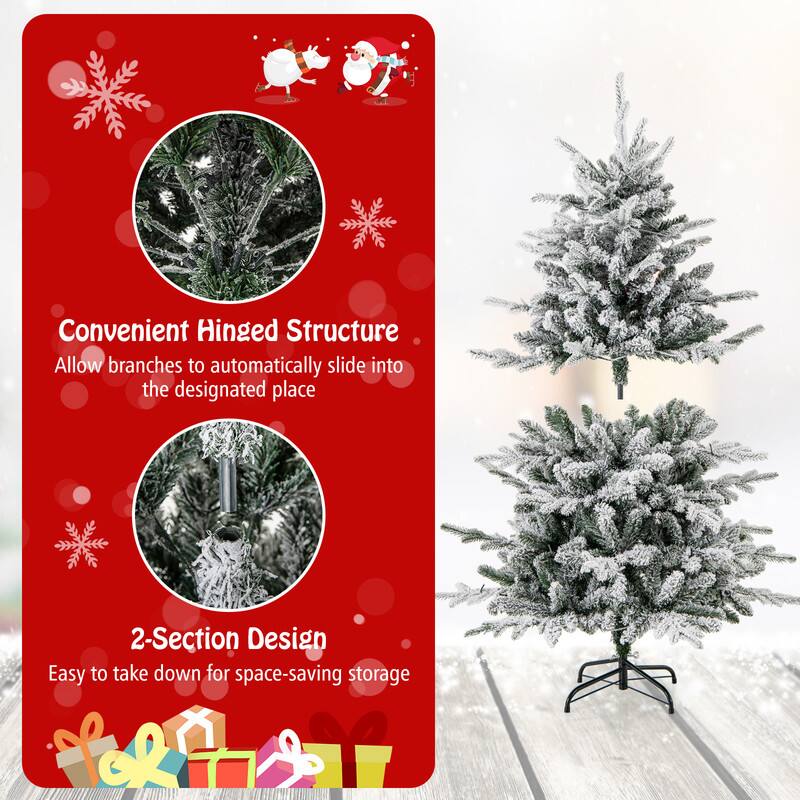 Convenient Hinged Structure  
Allow branches to automatically slide into the designated place

2-Section Design  
Easy to take down for space-saving storage