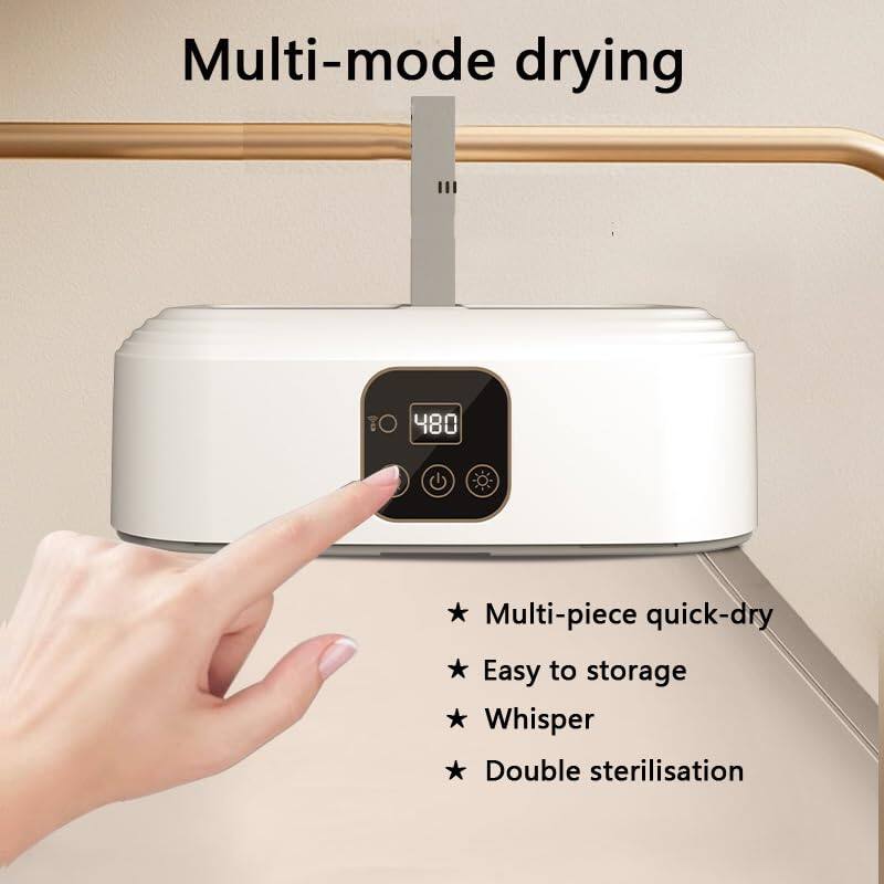 Multi-mode drying

- Multi-piece quick-dry
- Easy to storage
- Whisper
- Double sterilisation