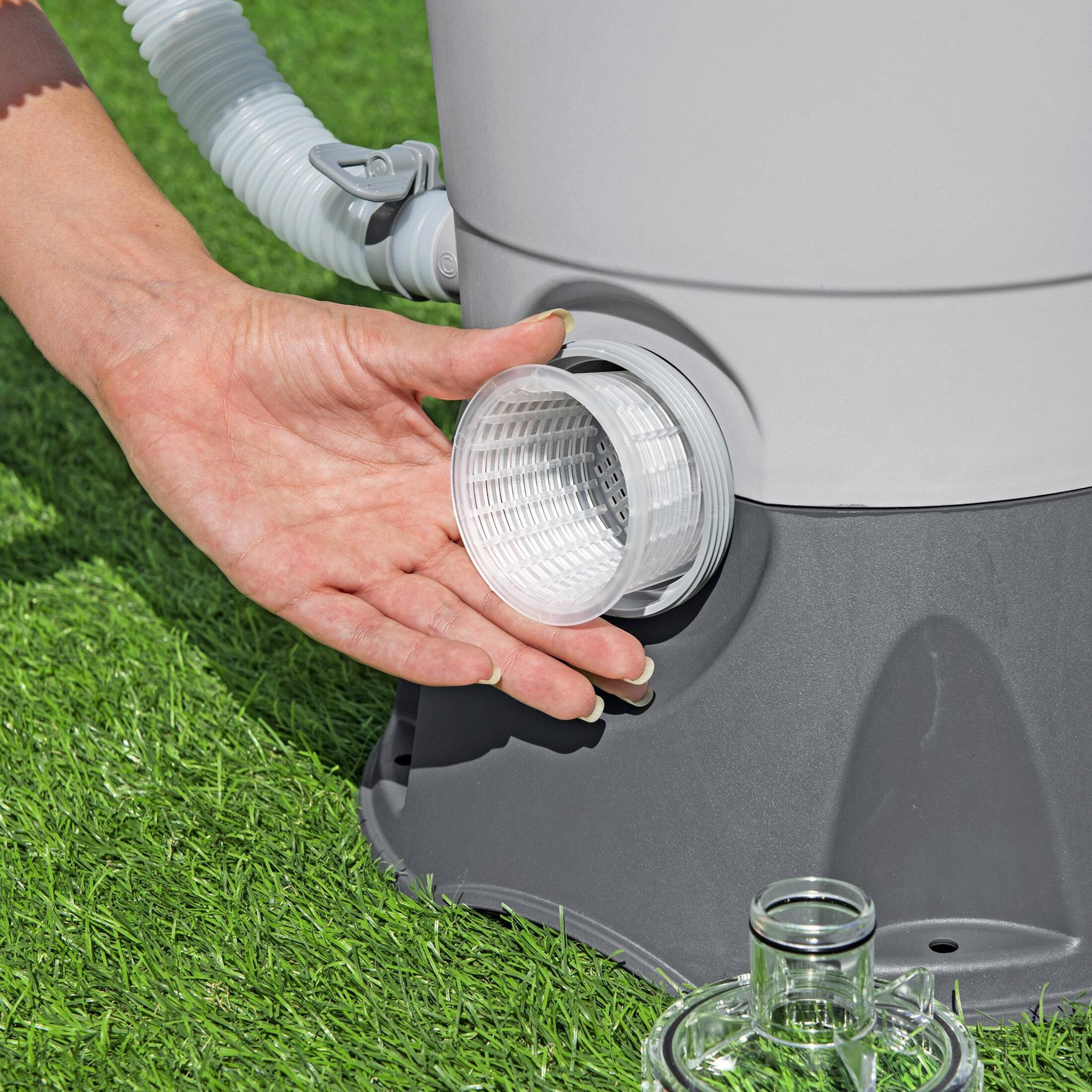 Alt View 5. Bestway - Bestway 950 Gallon Sand Filter Pump for Above Ground Outdoor Swimming Pools - Gray.