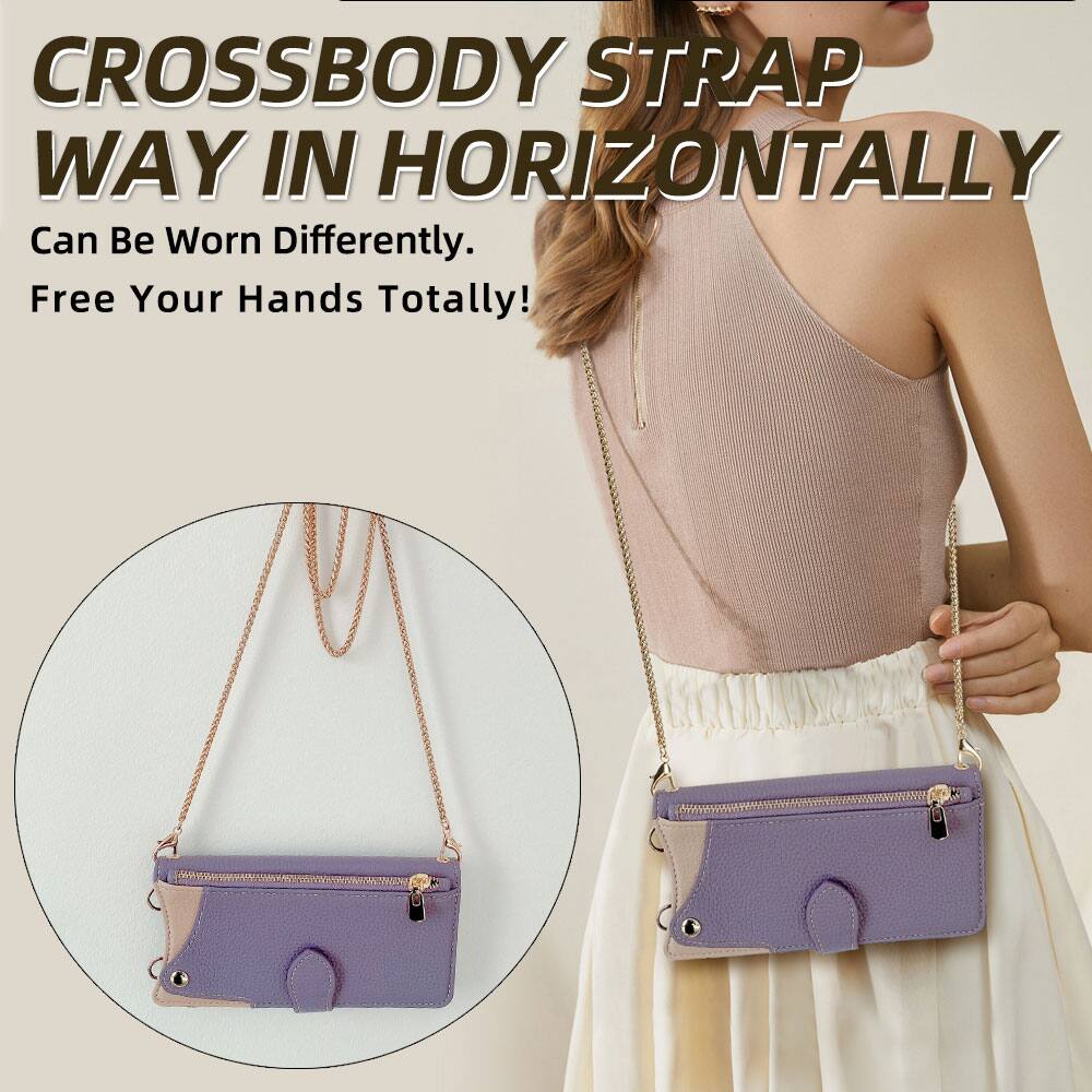 CROSSBODY STRAP WAY IN HORIZONTALLY  
Can Be Worn Differently.  
Free Your Hands Totally!