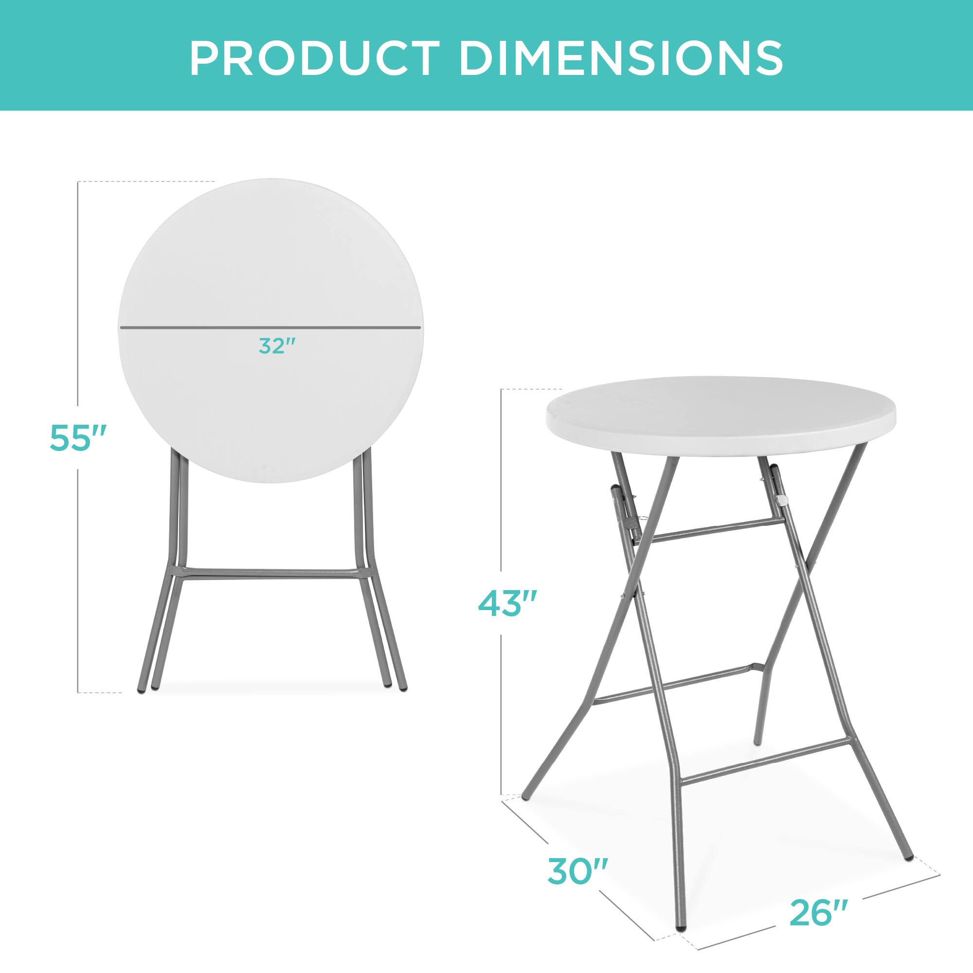 PRODUCT DIMENSIONS

- 32" (diameter)
- 55" (height)
- 43" (height)
- 30" (height)
- 26" (height)