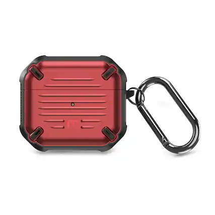 Front. Mybat Pro - MyBat Pro Armor Series Case for Apple AirPods 3 with Wireless Charging Case - Black / Red - Black.