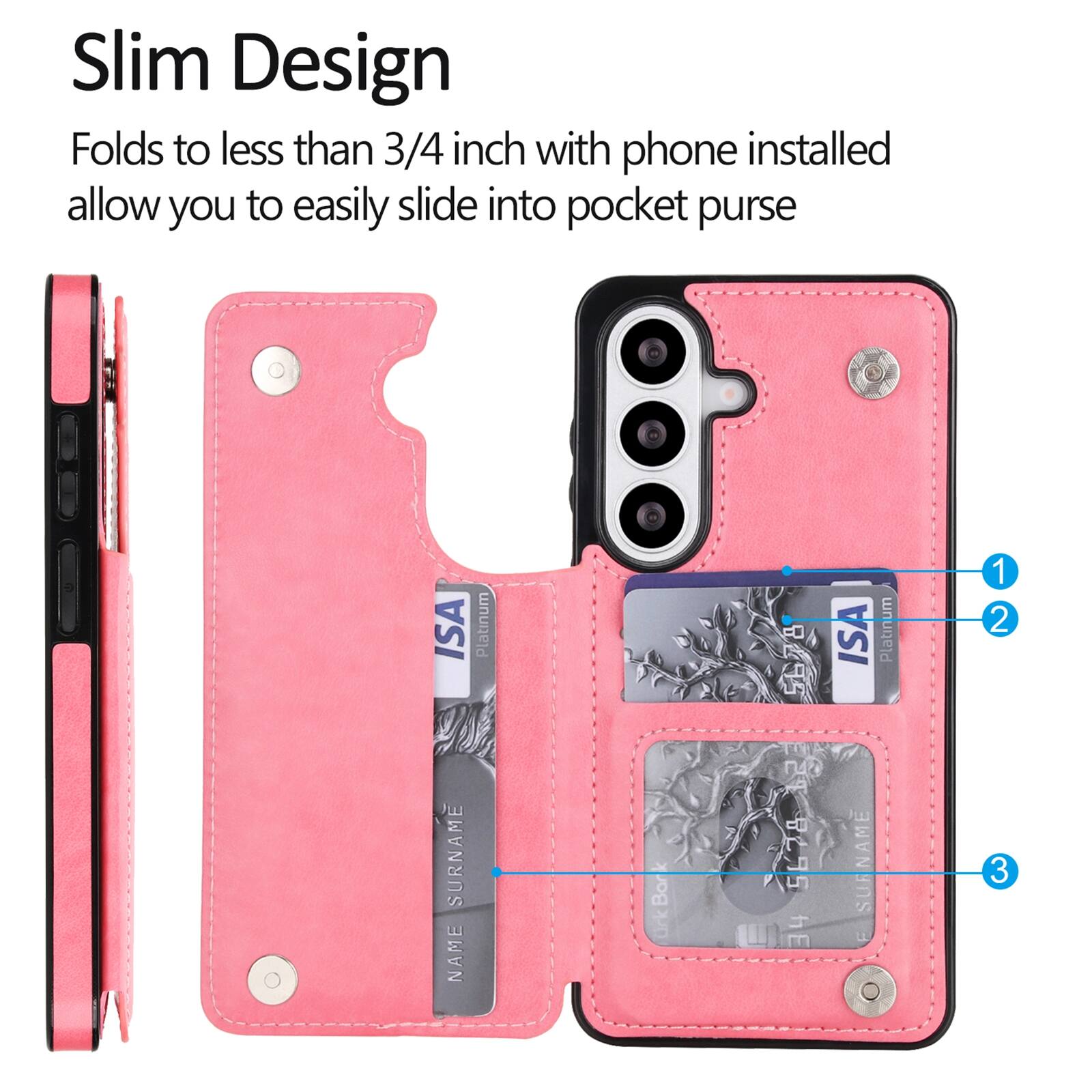 Slim Design Folds to less than 3/4 inch with phone installed allow you to easily slide into pocket purse ISA Platinum SURNAME NAME Bork rk 5678 2 5678 E um ISA Platinum SURNAME L 1 2 3
