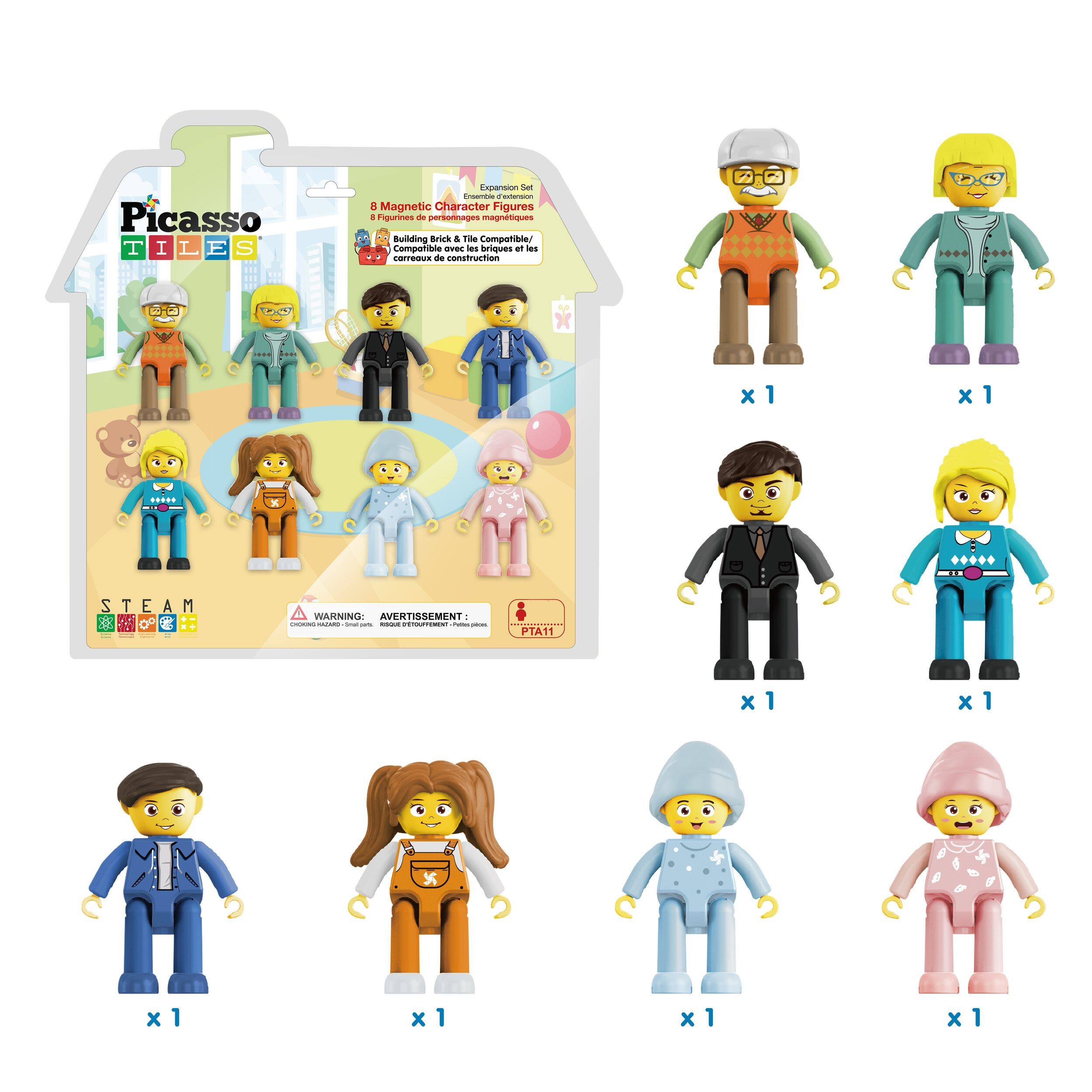 Picasso Tiles Expansion Set - Magnetic Character Figures. Building Brick & Tiles Compatible/ Compatible avec les briques et les confébaux de construction x 1 x 1 * STEAM S T E M N | CONINGVM AVERTISSEMENT I i : I aae i i I PTA11 x 1 x 1 x 1 x 1 x 1 x 1 x 1 x 1 x 1