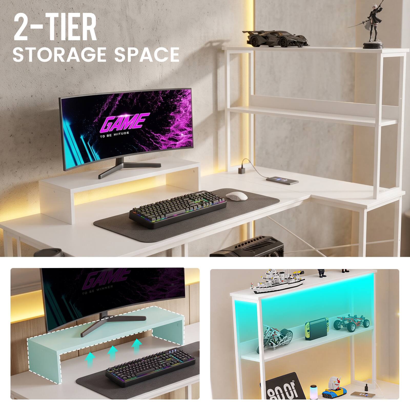 2-TIER STORAGE SPACE

GAME TO BE WINNER

1008