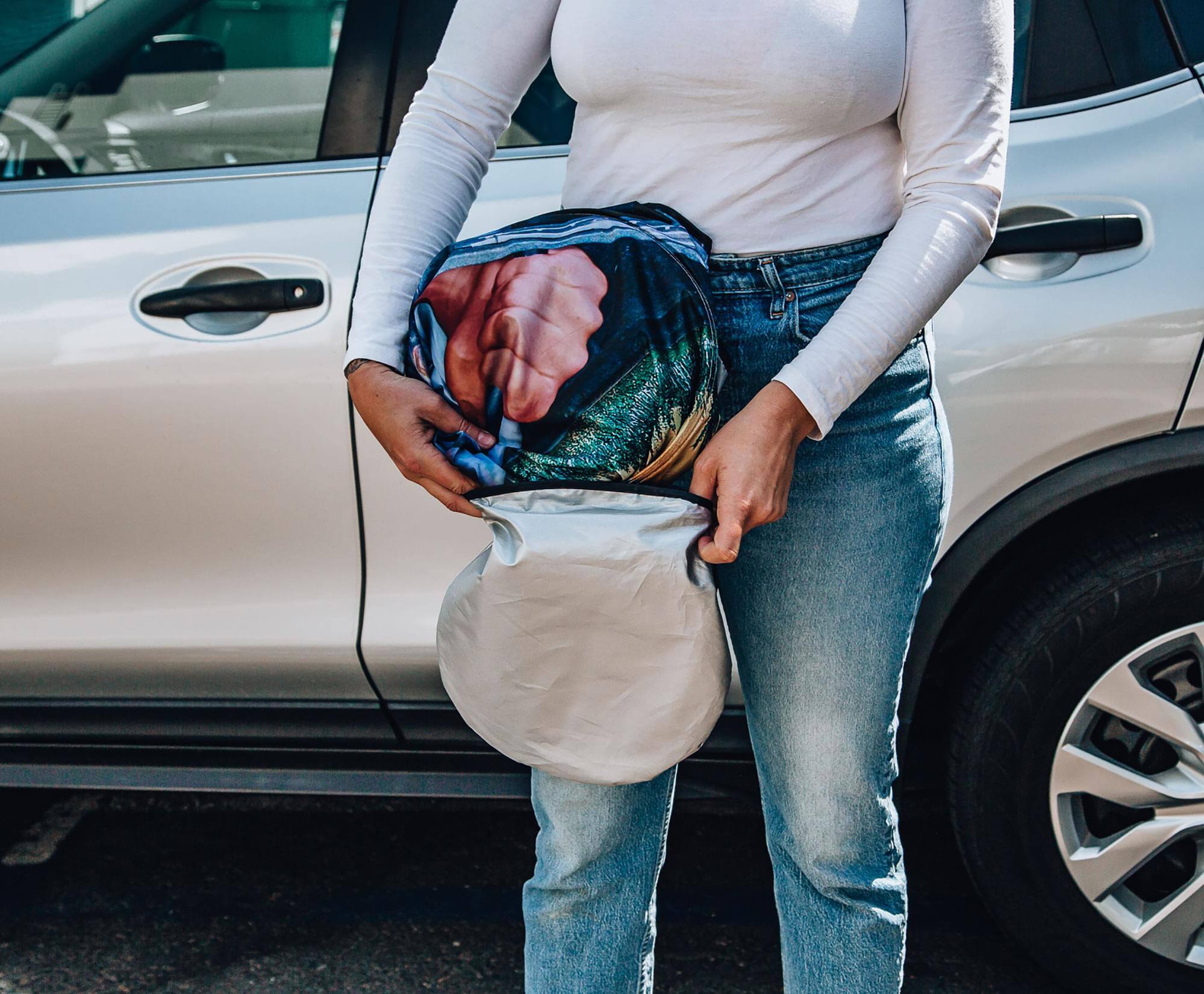 Alt View 10. Surreal Entertainment - Bob Ross Happy Trees Sunshade for Car Windshield | 64 x 32 Inches - Blue.