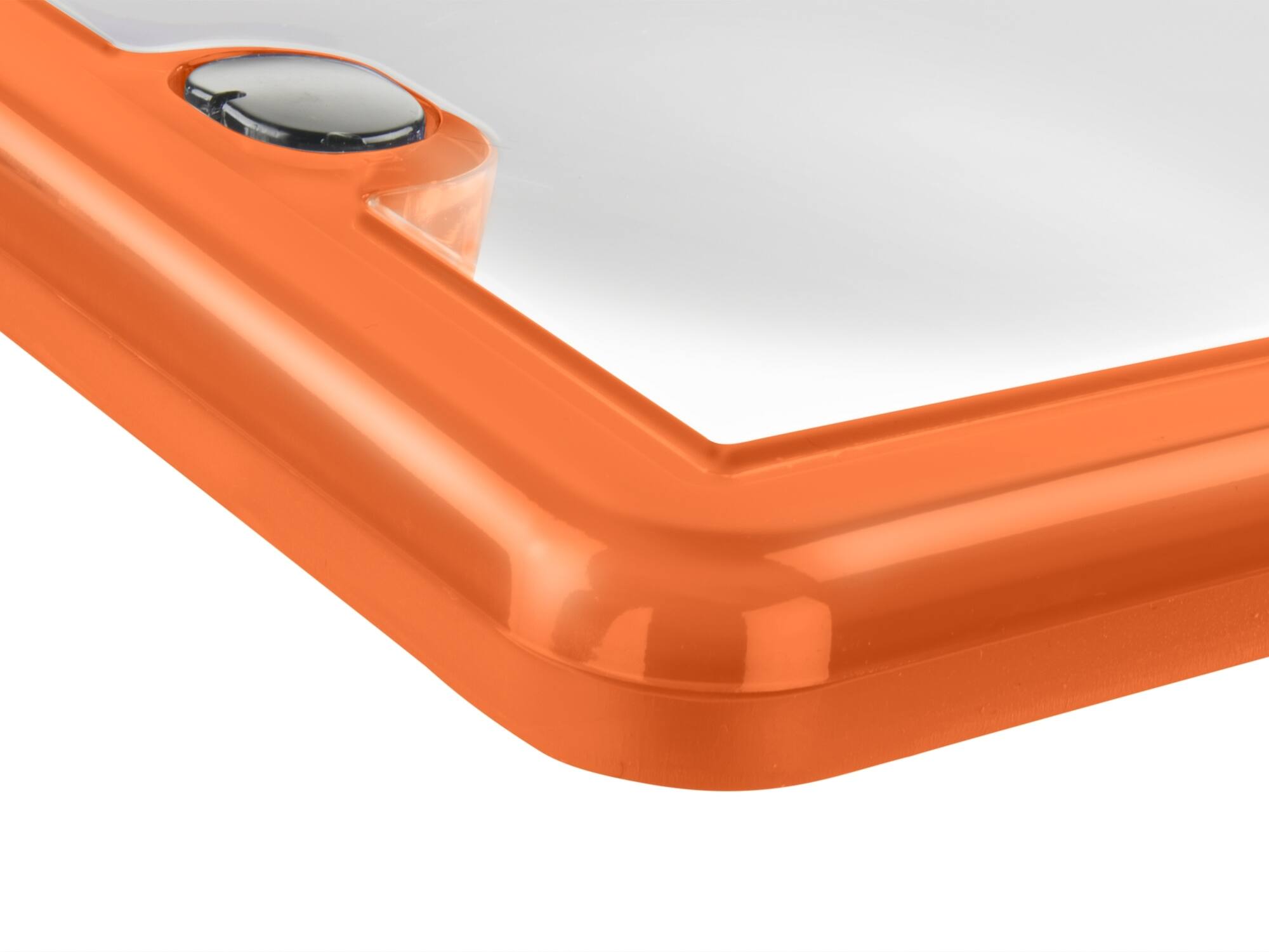 Alt View 1. WeatherTech - ClearCover | License Plate Frame with Clear Cover Lens, Multi-Flex Gasket and Stainless Steel Hardware - Orange.