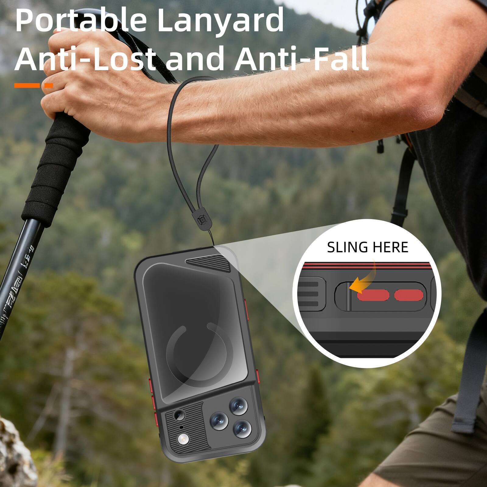 Portable Lanyard Anti-Lost and Anti-Fall  
SLING HERE