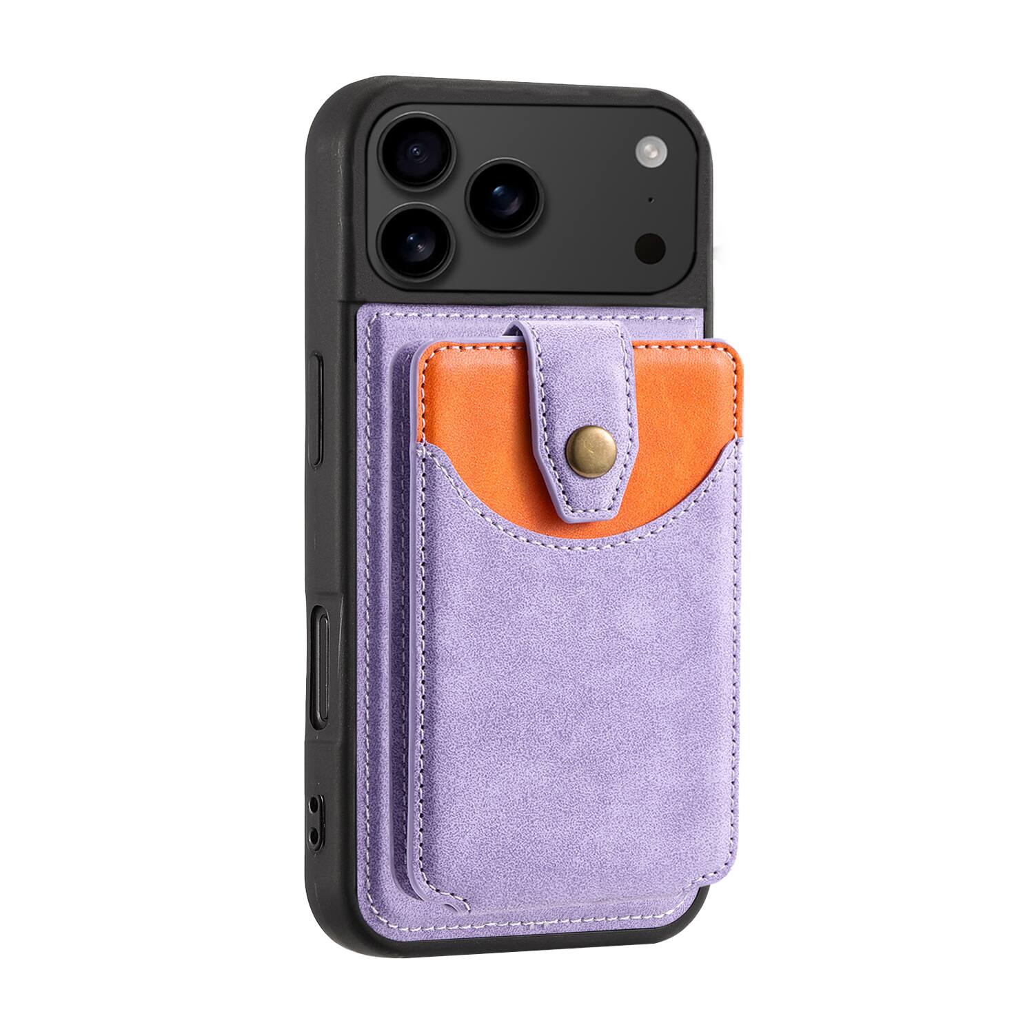 Alt View 2. Dteck - For Apple iPhone 17 Pro Wallet Case,2-in-1 Magnetic Detachable PU Leather Wallet Flip Stand Card Holder TPU Inner Cover - Purple.