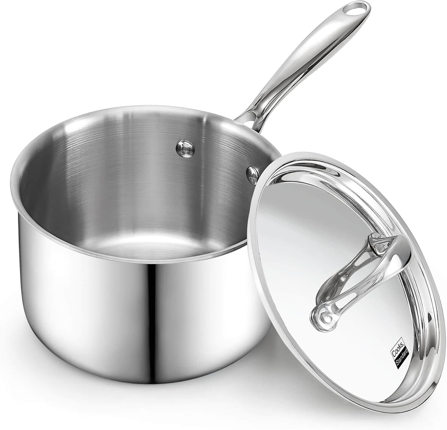 Cooks Standard - 1.5 Quart Multi-Ply Clad Saucepan with Lid | Induction-Ready Small Sauce Pot - Stainless Steel price history on PriceWatchPro