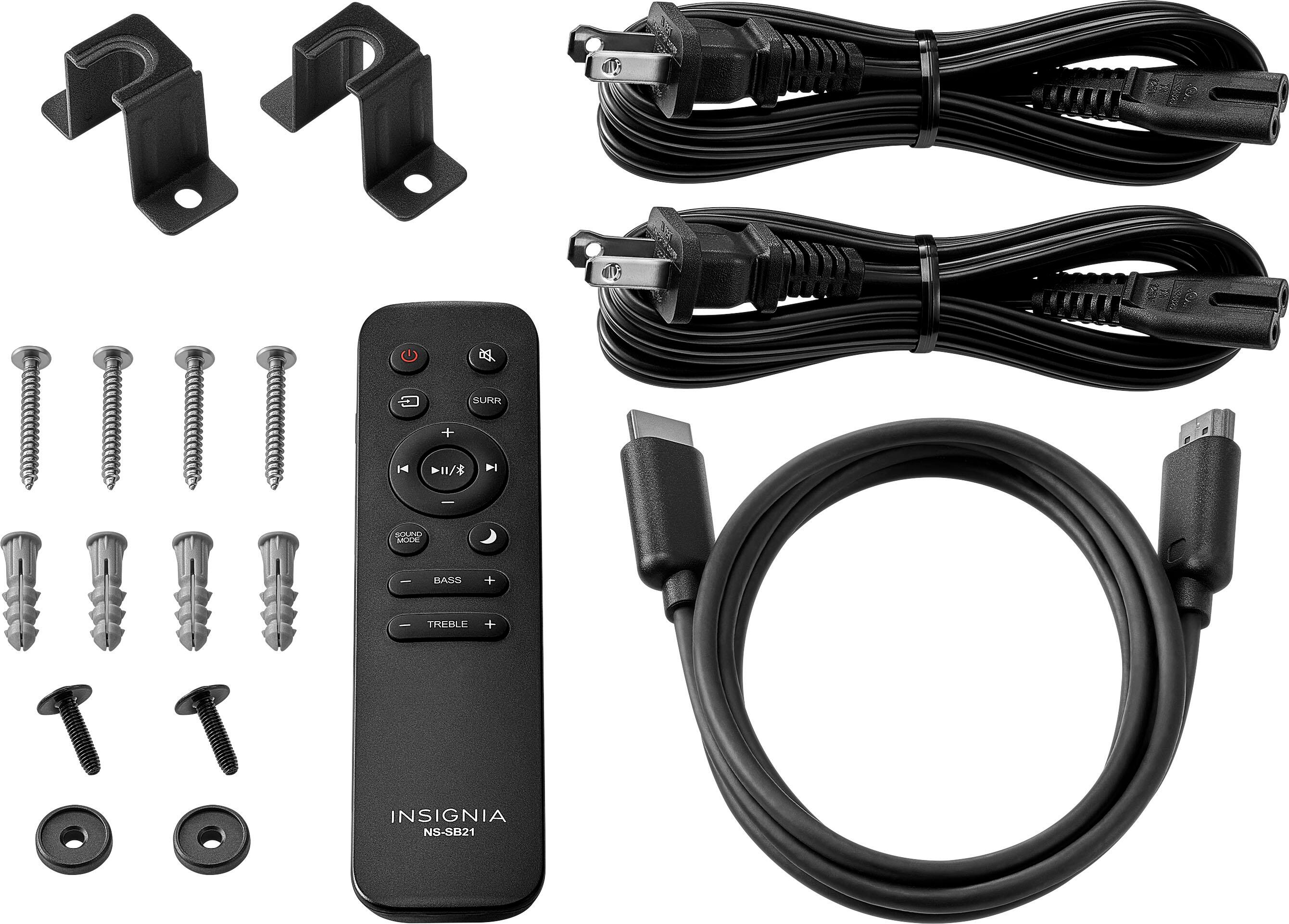 SURR + I I T T O  11/* FI - SOUND MODE - BASS + : TREBLE + INSIGNIA NS-SB21