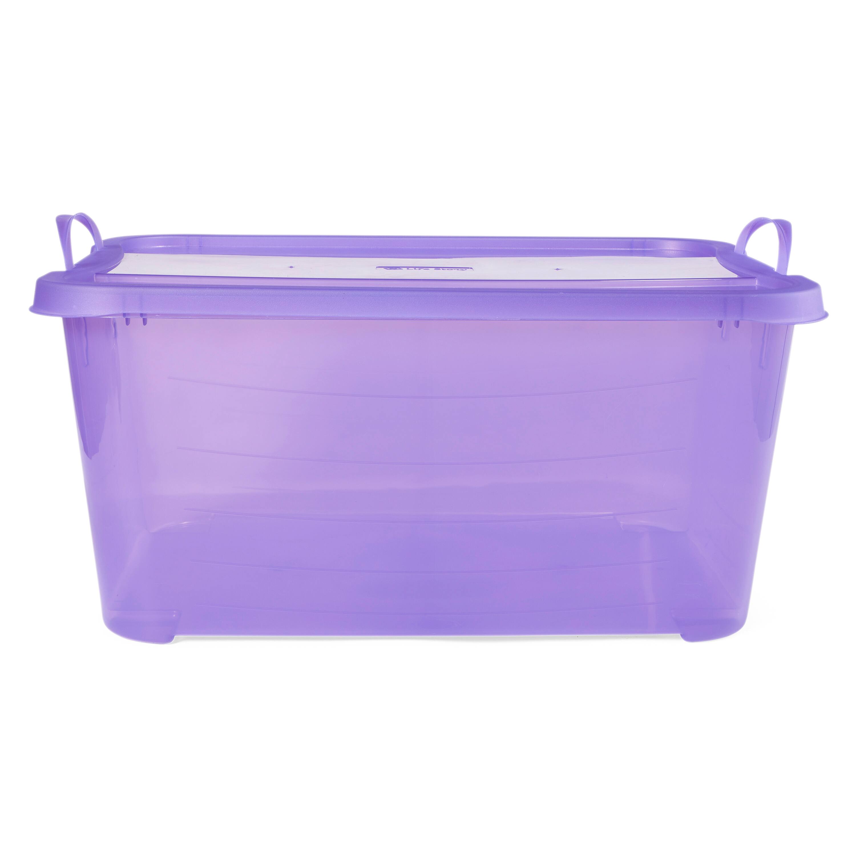 Alt View 1. Life Story - Life Story 55 Quart Stackable Storage Bin, Light Duty Container, Purple, 24 Pack - Purple.