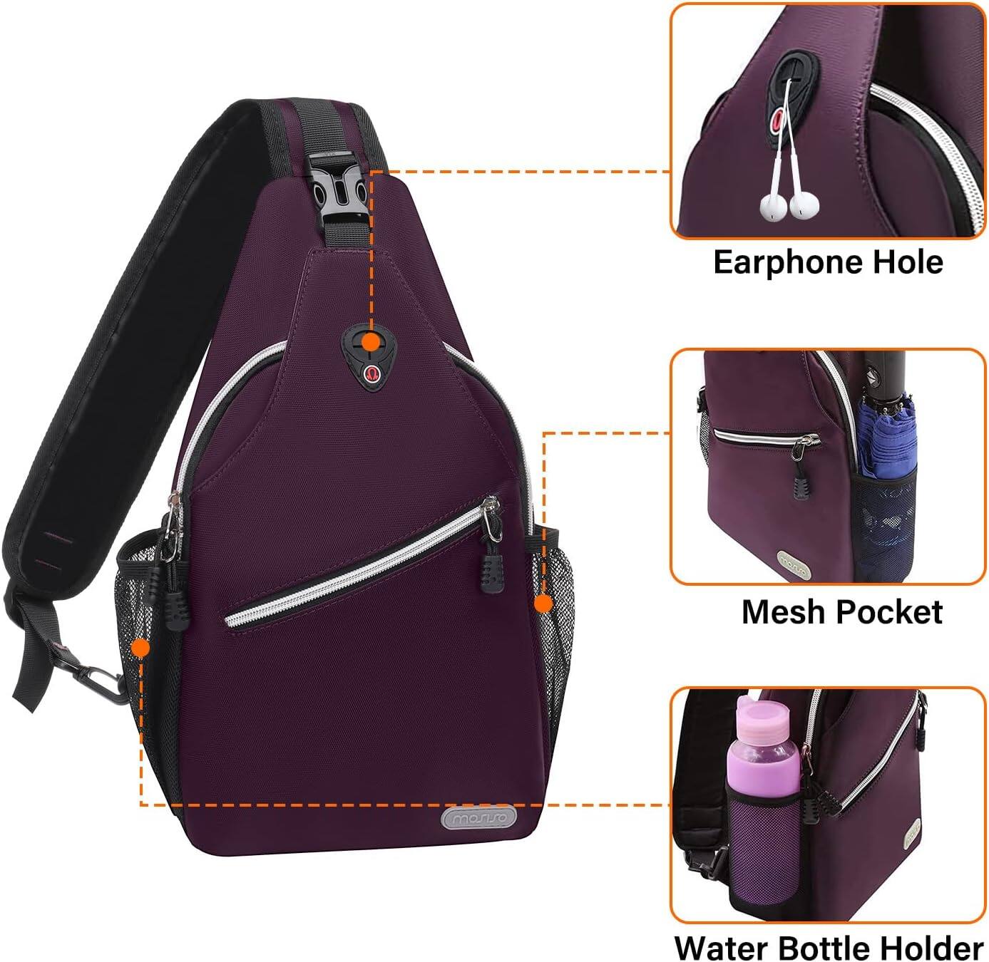 Earphone Hole  
Mesh Pocket  
Water Bottle Holder