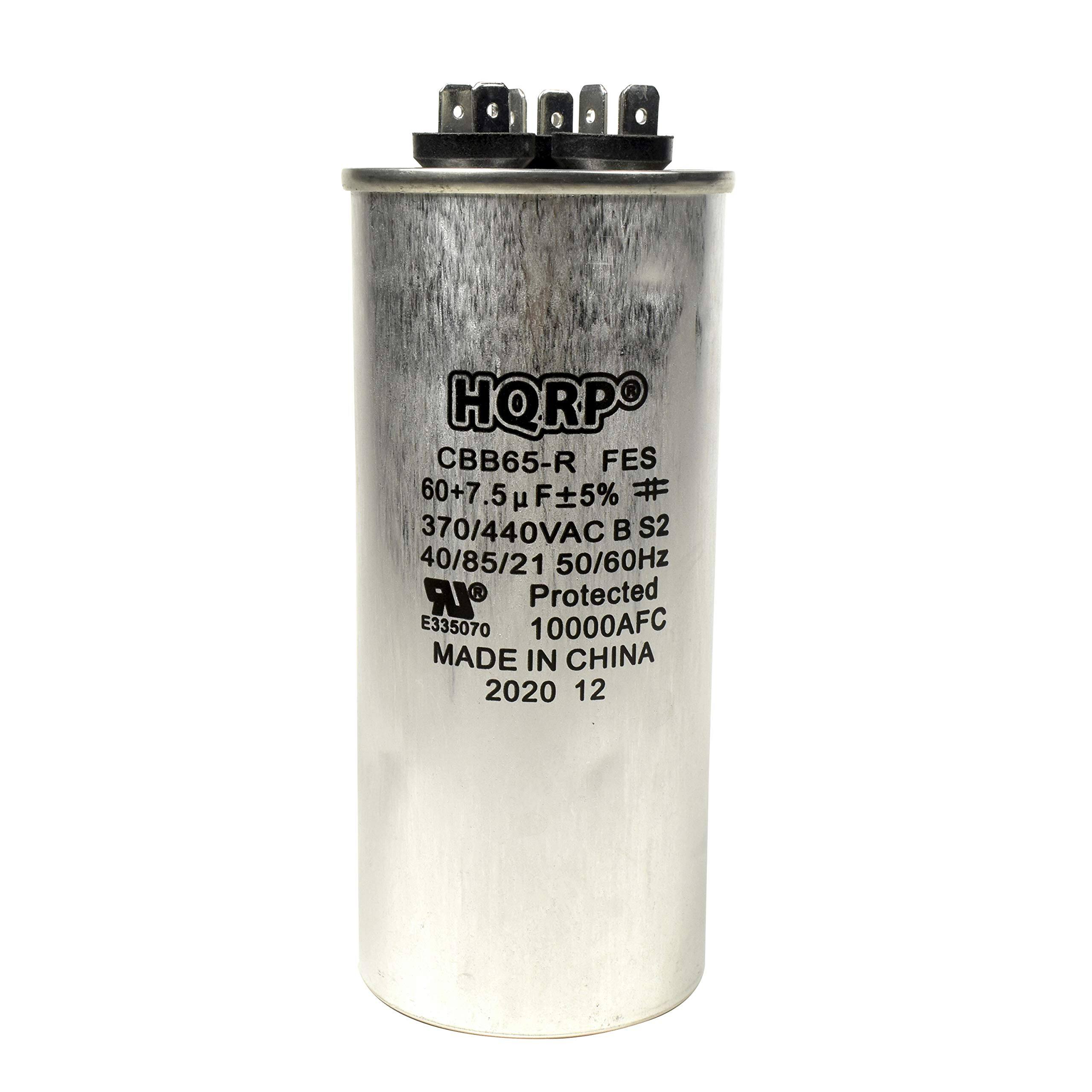 HORPO  
CBB65-R FES  
60+7.5 µF ±5%  
370/440VAC B S2  
40/85/21 50/60Hz  
Protected  
E335070  
10000AFC  
MADE IN CHINA  
2020 12