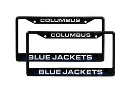 Rico Industries - Columbus Blue Jackets Black Metal (Set of 2) Laser License Plate Frames - Multi