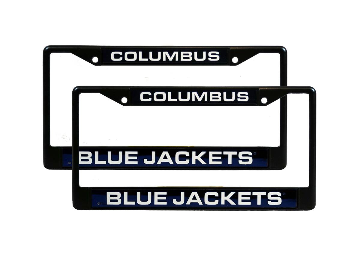 Columbus Blue Jackets Black Metal (Set of 2) Laser License Plate Frames