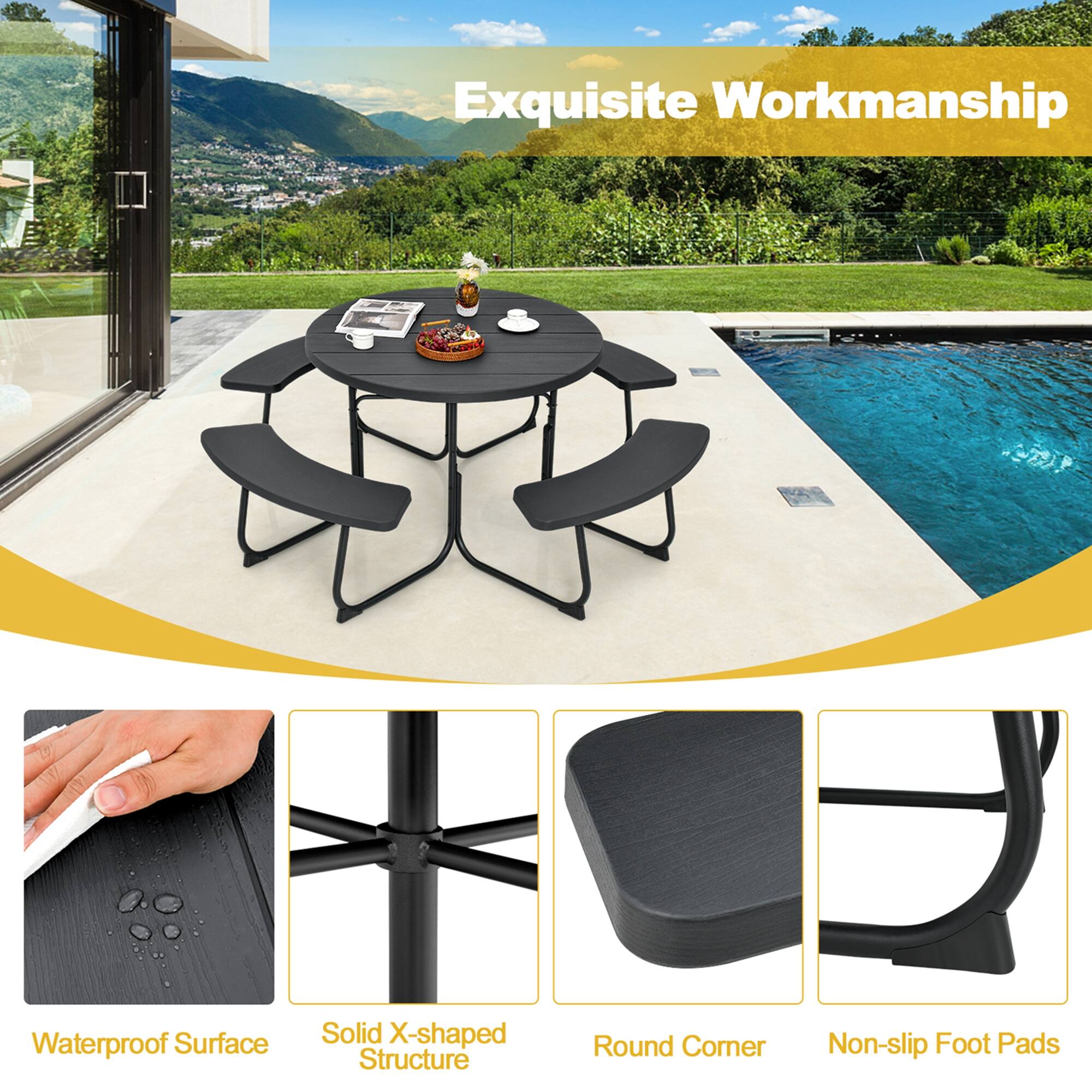 Exquisite Workmanship, Waterproof Surface, Solid X-shaped Structure, Round Corner, Non-slip Foot Pads