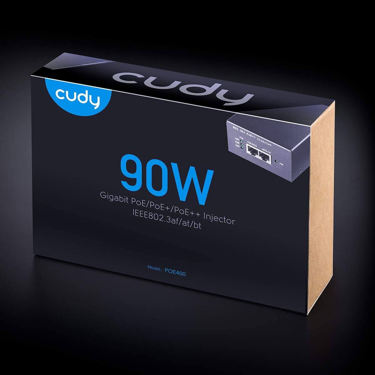 cudy  
90W  
Gigabit PoE/PoE+/PoE++ Injector  
IEEE802.3af/at/bt  
Model: POE400
