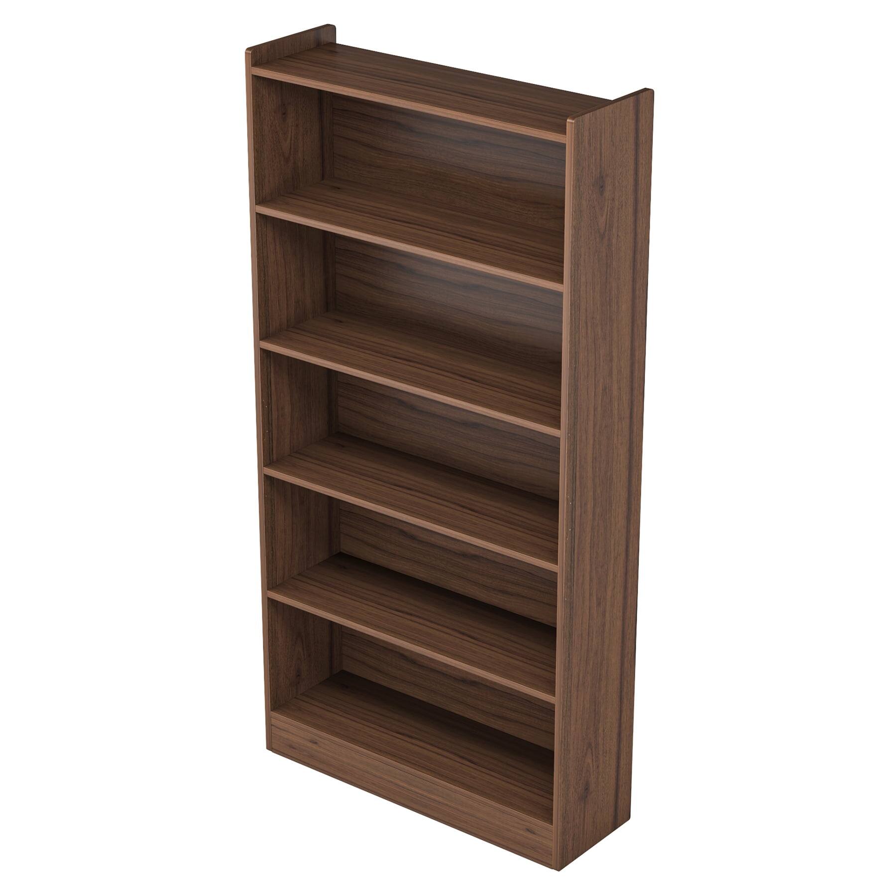 Alt View 3. Kadyn - Kadyn Bookshelf, Particleboard Construction, 132lbs Total Capacity, Easy to Clean - Brown.