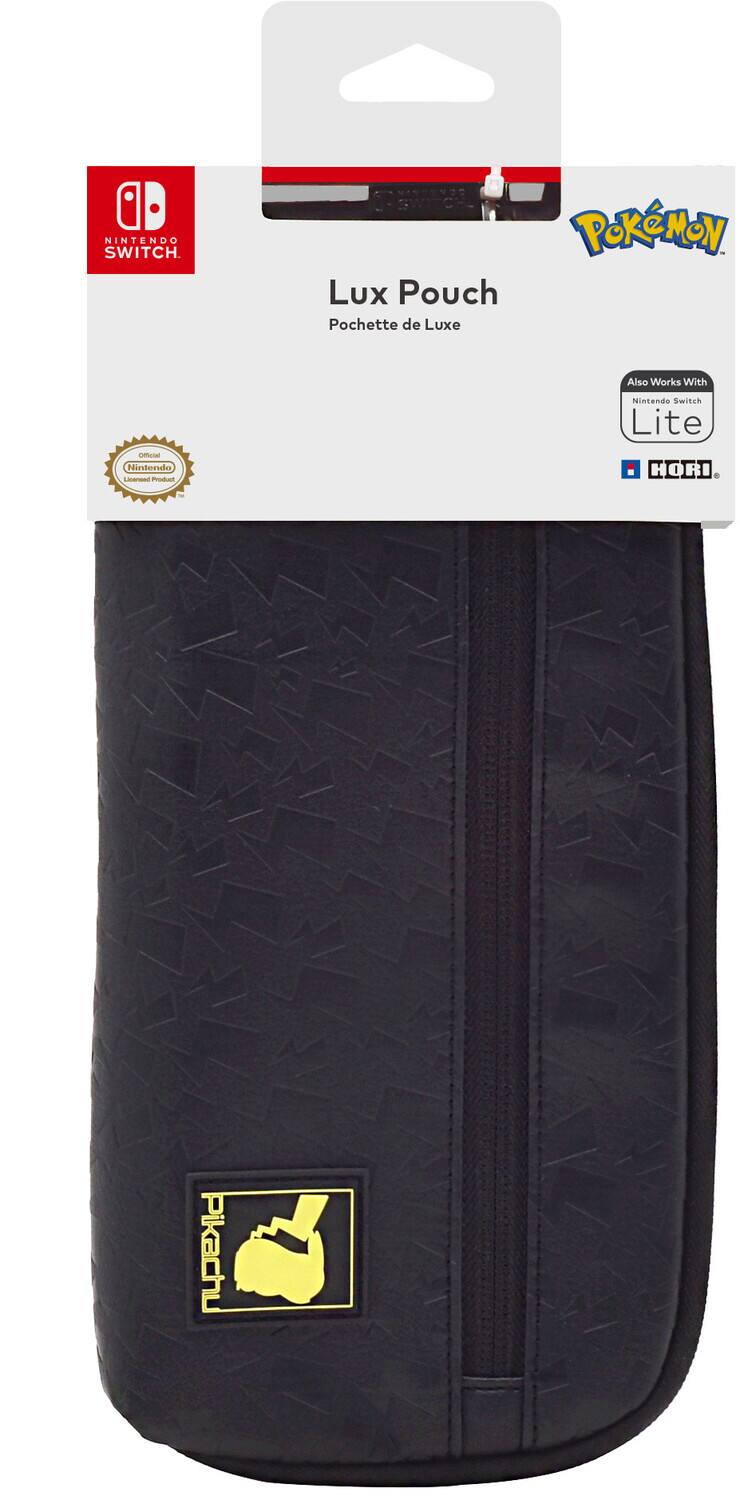 NINTENDO SWITCH  
Lux Pouch  
Pochette de Luxe  

Also Works With  
Nintendo Switch Lite  

HORI  

Pokémon  
Pikachu