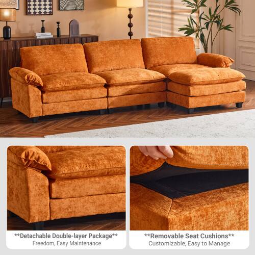 **Detachable Double-layer Package**  
Freedom, Easy Maintenance  

**Removable Seat Cushions**  
Customizable, Easy to Manage