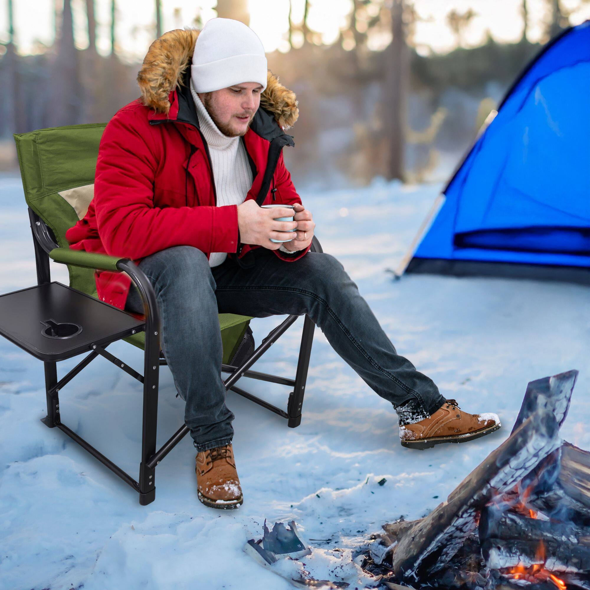 Alt View 8. Bliss Hammocks - Bliss Hammocks 24V Heated Seat, Folding Chair w/Battery & 3 Heat Settings, Green - Green.
