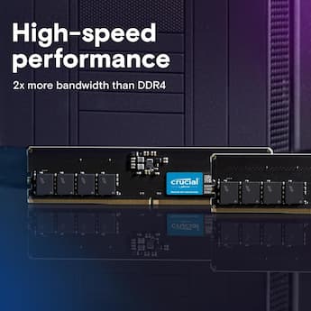 Crucial Micron 16GB (2 x 8GB) DDR5 SDRAM Memory Kit For Desktop PC Crucial Micron 16GB (2 x 8GB) DDR5 SDRAM Memory Kit For Desktop PC