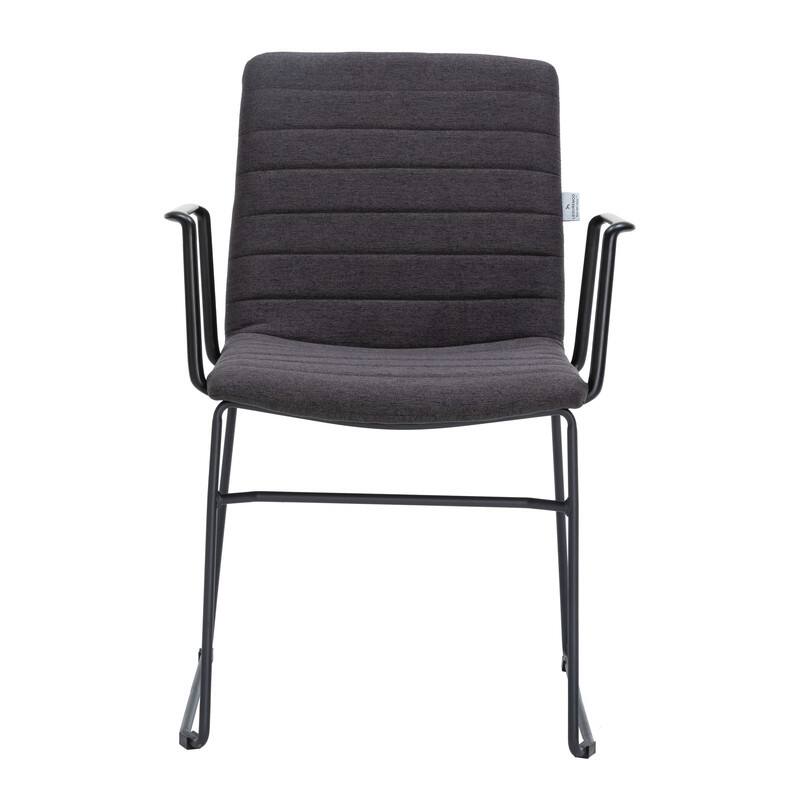 Alt View 2. LeisureMod - Zylar Office ArmChair with PU Leather, Foam Cushion, Stainless Steel Base & Ergonomic Support - Brown.