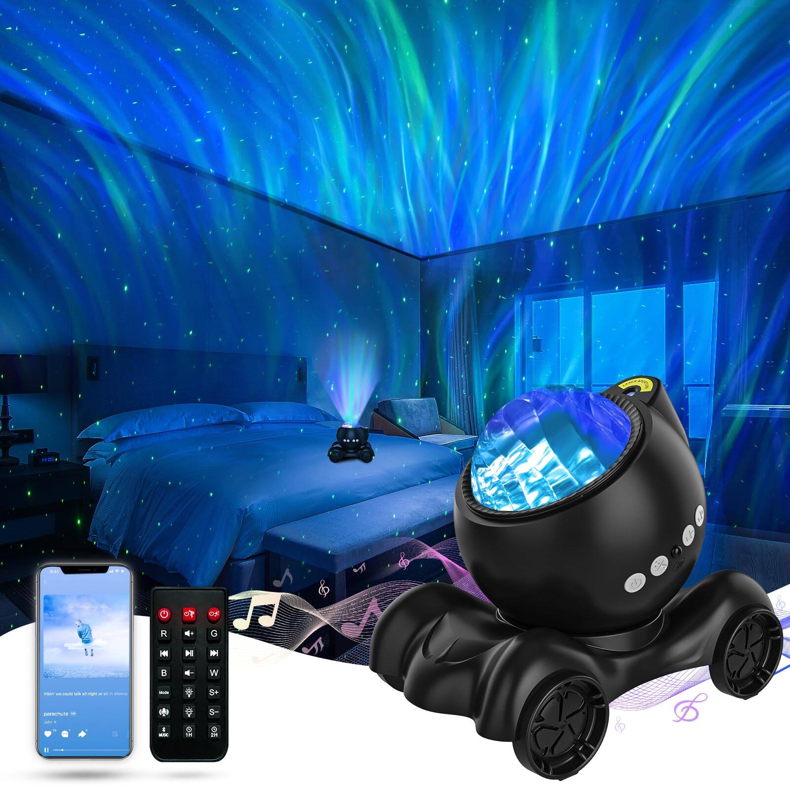 Reds Spade - ENOKIK Galaxy Projector Star Aurora Projector Built Bluetooth Speaker Night Light Kids Adults Noise ENOKIK - Northern Light Projector