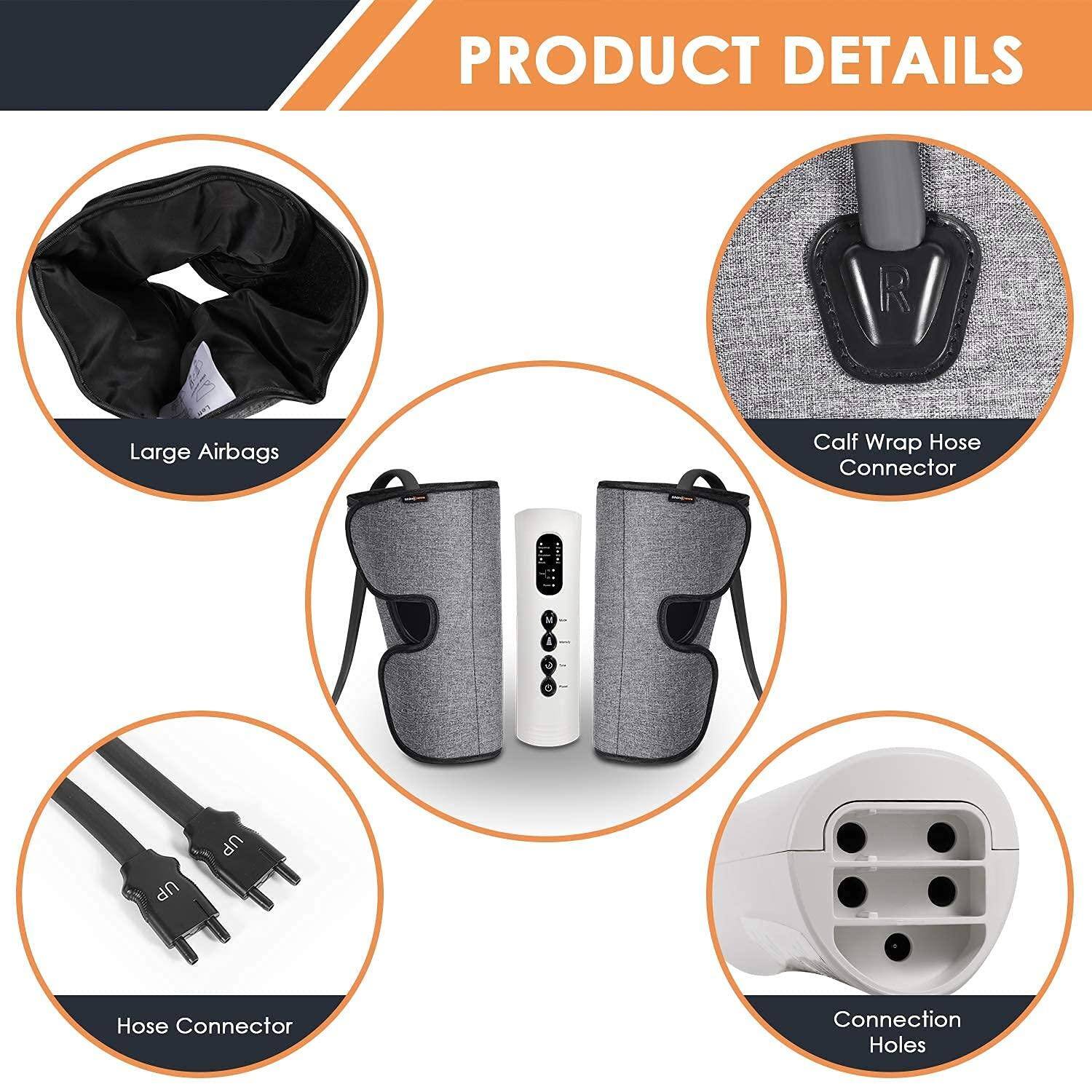 PRODUCT DETAILS

- Large Airbags
- Calf Wrap Hose Connector
- Hose Connector
- Connection Holes