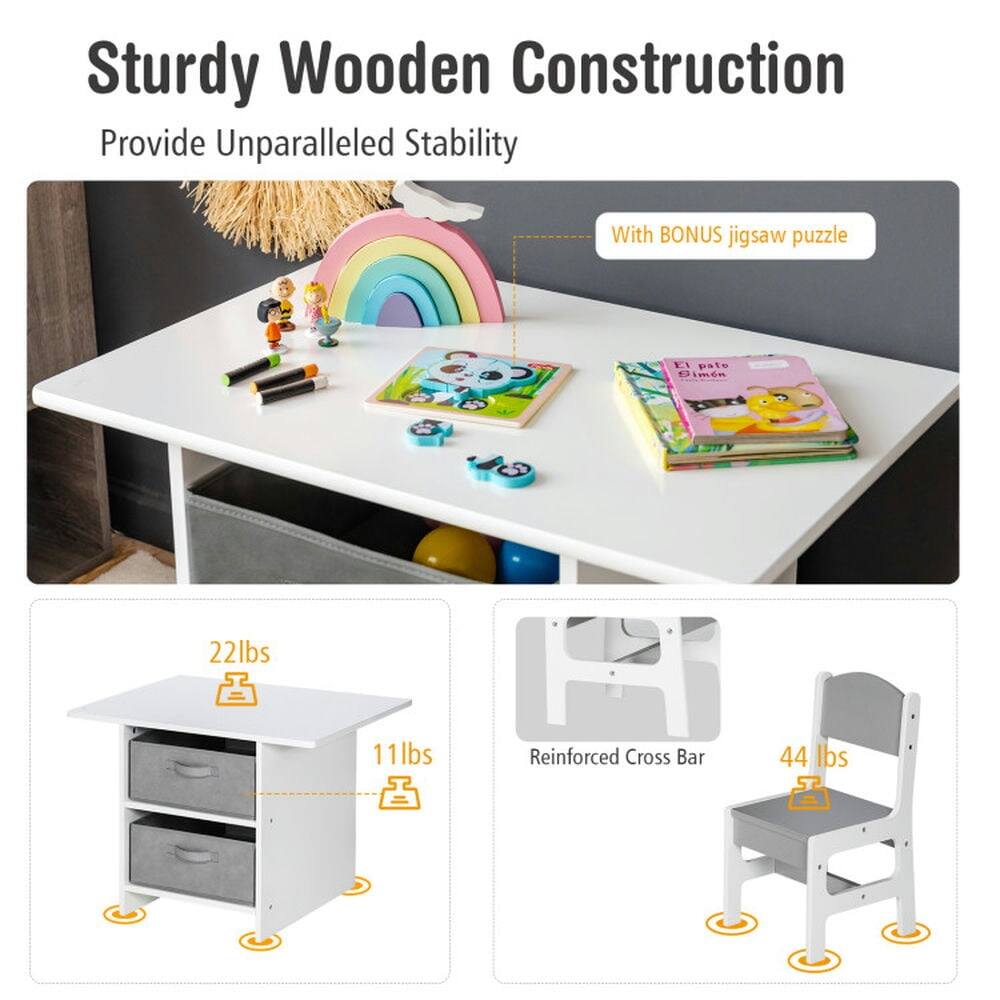 Sturdy Wooden Construction  
Provide Unparalleled Stability  

With BONUS jigsaw puzzle  

22lbs  
11lbs  

Reinforced Cross Bar  
44lbs
