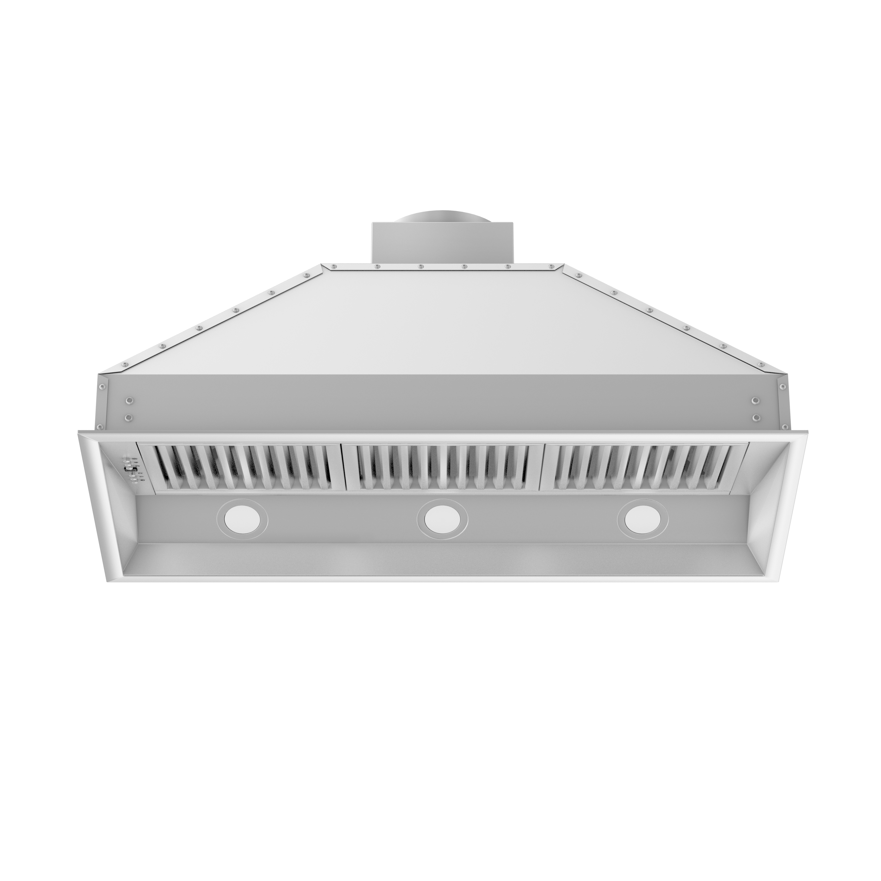 Angle. ZLINE - 40" Externally Vented Range Hood - Brushed Stainless Steel.