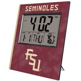 Keyscaper - Florida State Seminoles Cross Hatch Digital Desk Clock - Multicolor