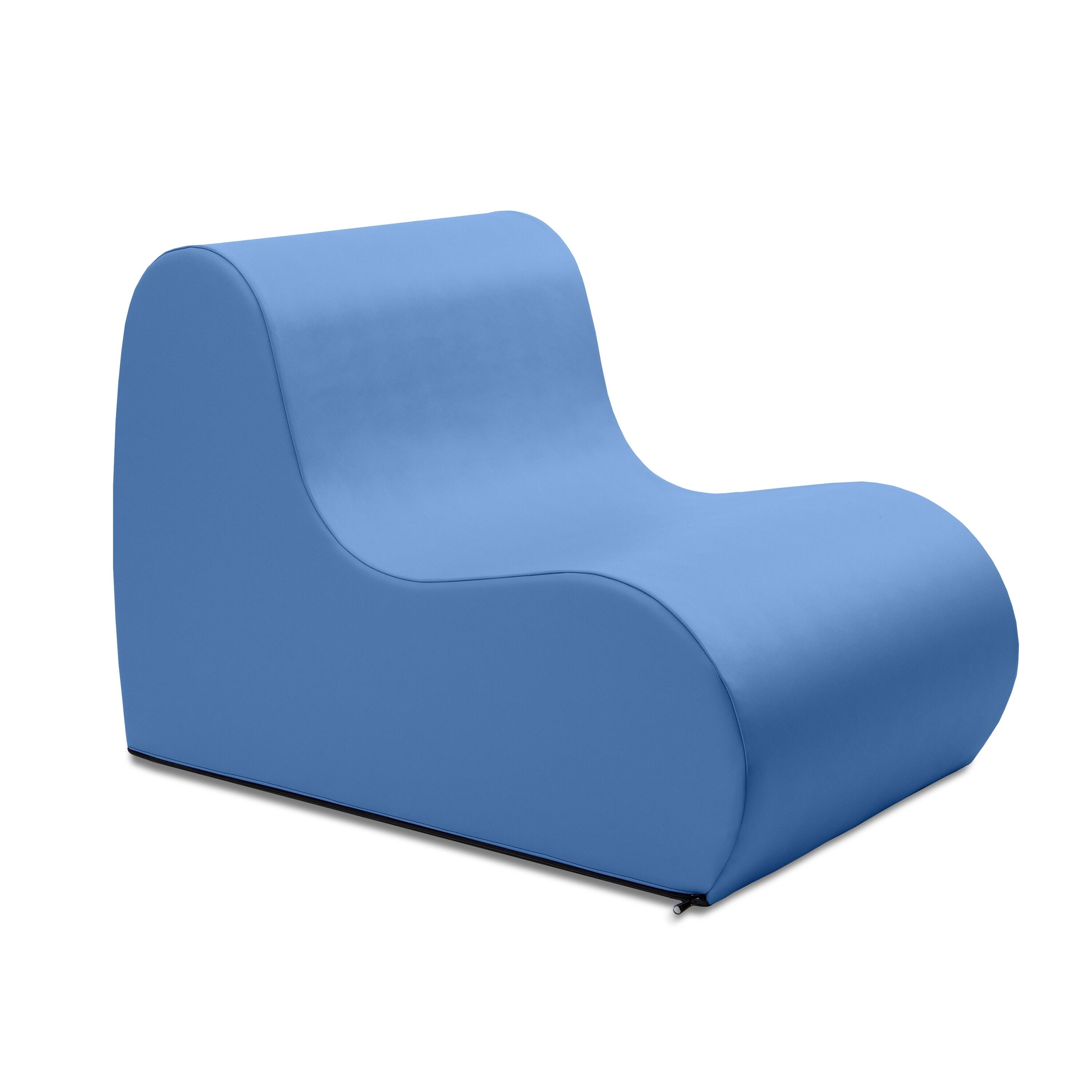 Angle. Jaxx - Jaxx Midtown Medium Classroom Soft Foam Chair - Premium Vinyl Cover - Royal Blue - Royal Blue.