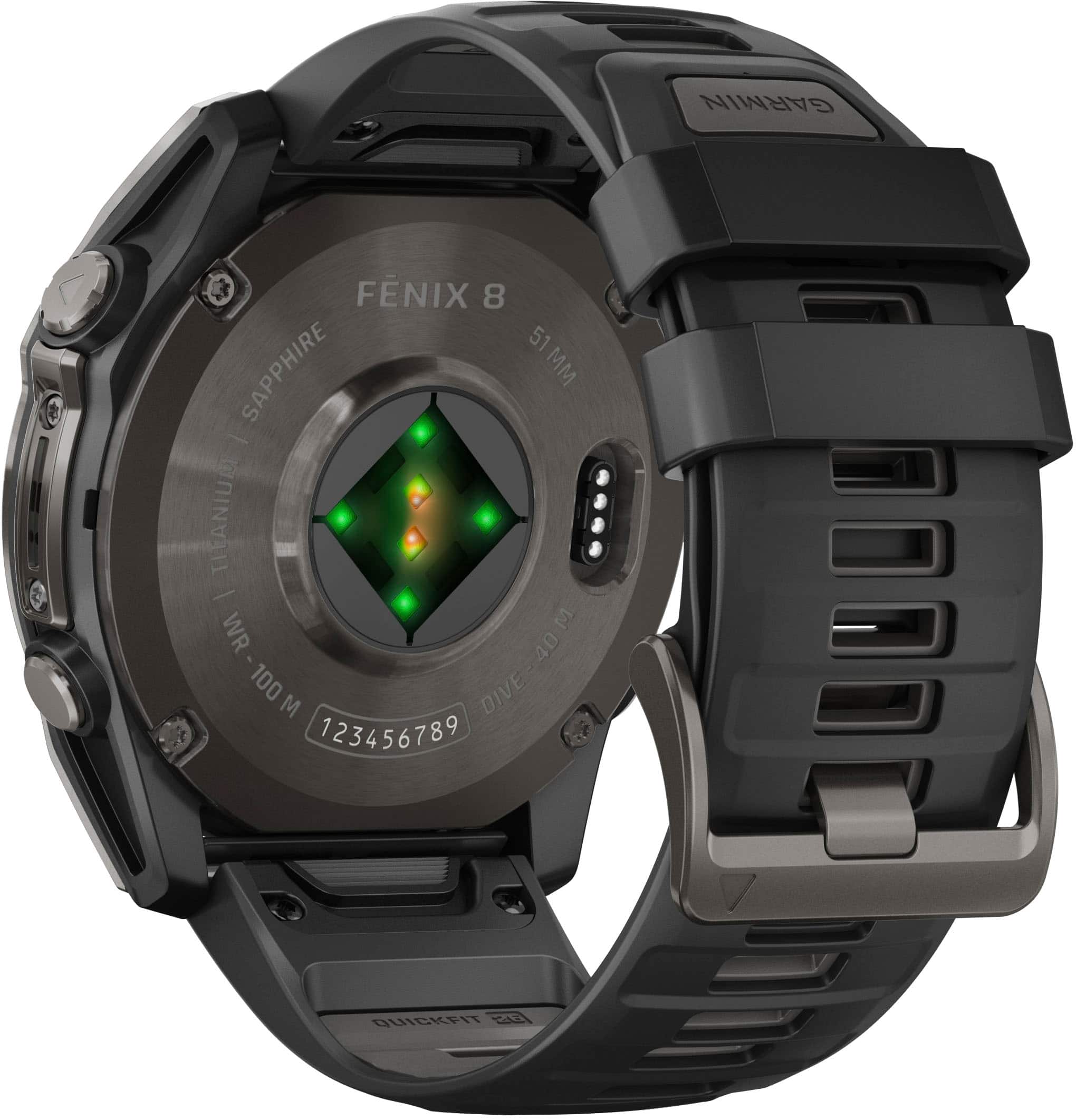 Garmin FNIX 8 51 Sapphire MM - Titanium - E WR 40 1 100 M Dive - 40 Dive 123456789 QuickDraw 2