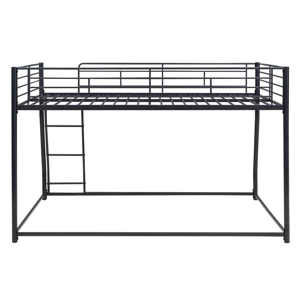 Alt View 9. Loheer - Loheer Full XL Over Queen Bunk Bed Black Metal Floor Bed Frame - Black.