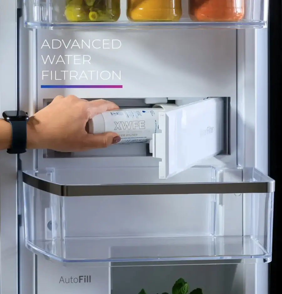 The text on the image reads "Advanced Water Filtration XWFE Nutrient - Refrigerator Water Filter."