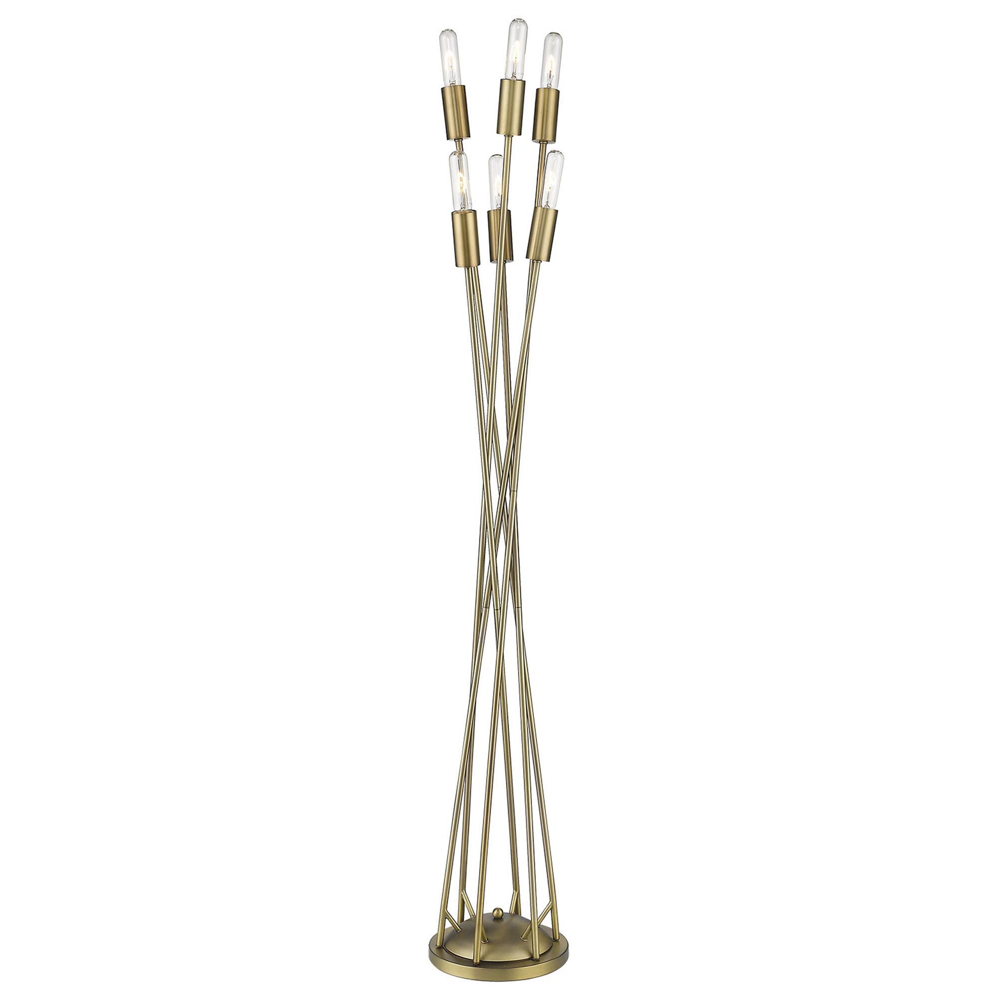 Alt View 1. Hivvago - Hivvago 60 Inch Six Light Torchiere Floor Lamp - Brass.