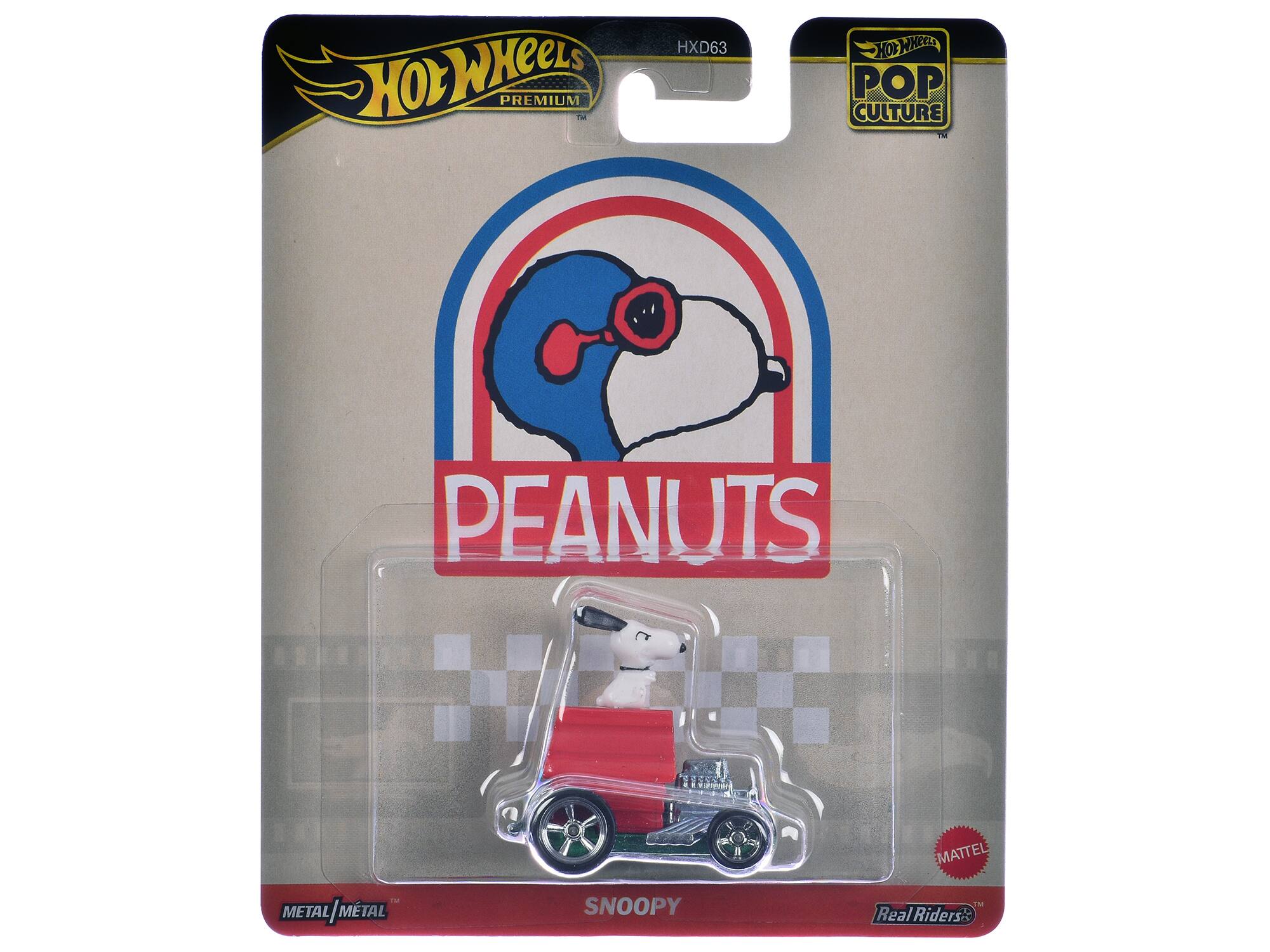 HOT WHEELS PREMIUM  
POP CULTURE  
PEANUTS  
MATTEL  
SNOOPY  
Real Riders  
HXD63
