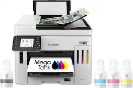 Canon - Megatank GX7120 Wireless All-In-One SuperTank Inkjet Printer with Fax - White