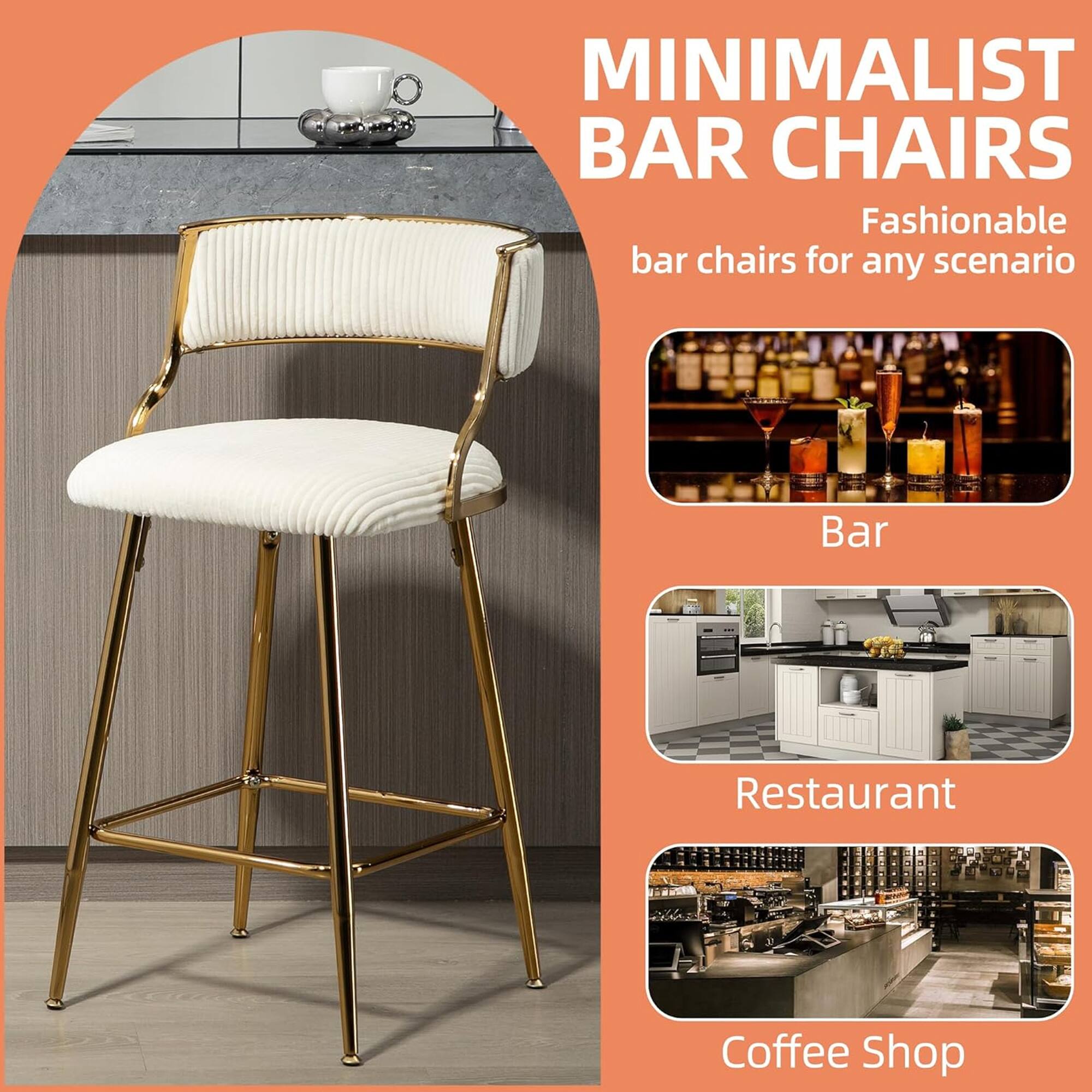MINIMALIST BAR CHAIRS  
Fashionable bar chairs for any scenario  

Bar  
Restaurant  
Coffee Shop