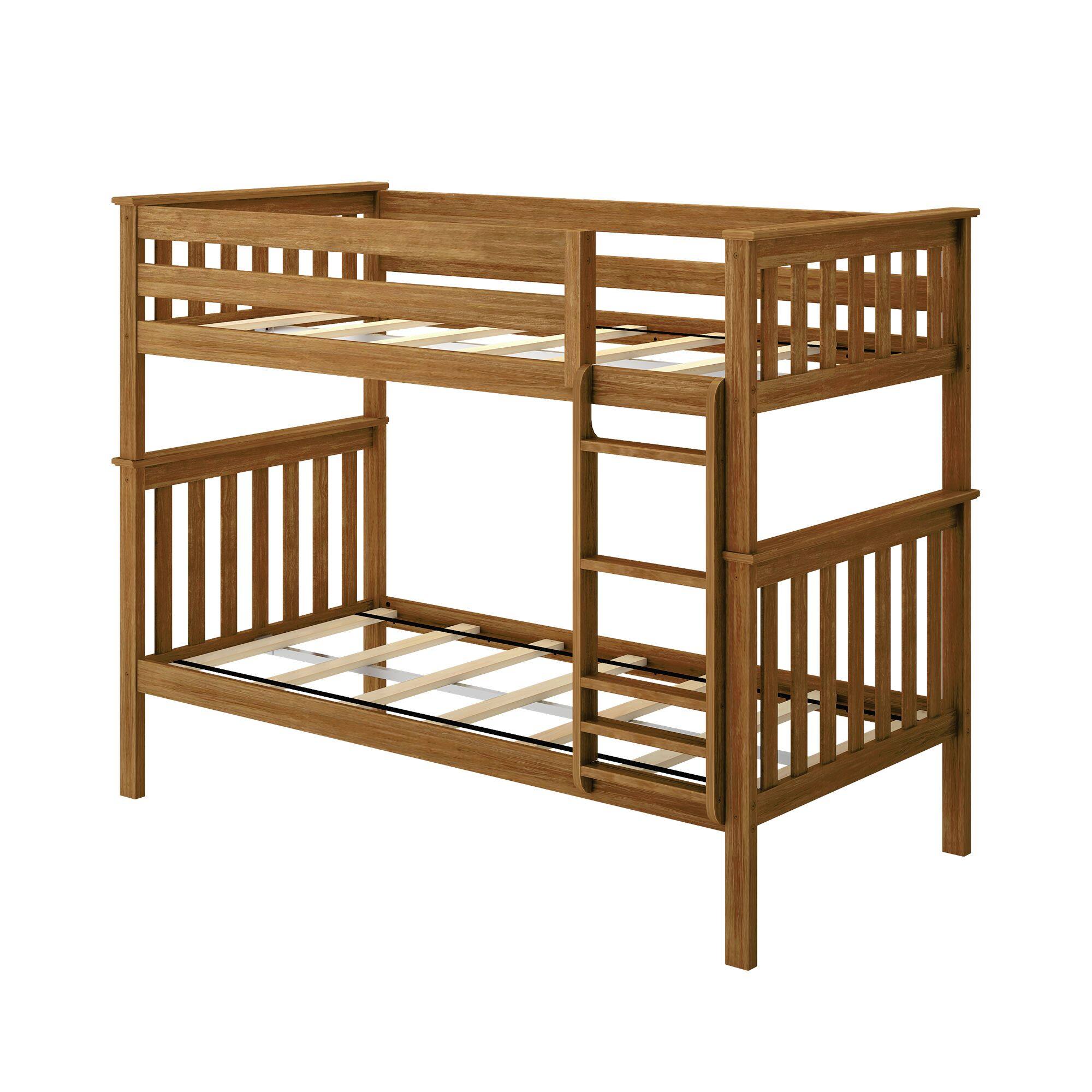 Alt View 2. Plank+Beam - Classic Twin over Twin Bunk Bed, Pecan - Pecan.