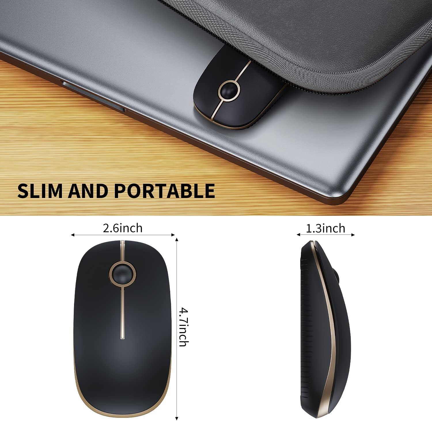 SEENDA Wireless Mouse, 2.4G Slim Computer Laptop Mouse Wireless Black ...