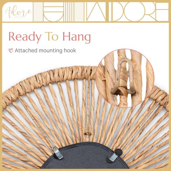 Adore Decor  
Ready To Hang  
Attached mounting hook