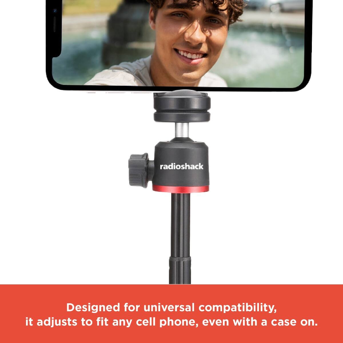 radioshack

Designed for universal compatibility, it adjusts to fit any cell phone, even with a case on.