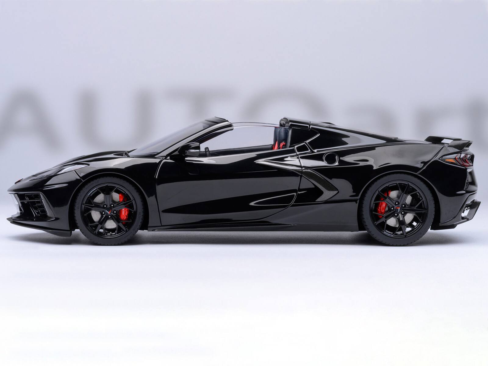 Alt View 7. Autoart - 2020 Chevrolet Corvette C8 Stingray Black 1/18 Model Car by Autoart.
