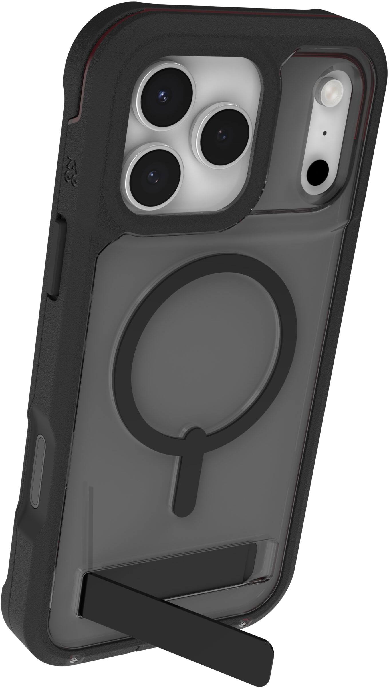 Alt View 19. ZAGG - Rainier Snap with Kickstand for Apple iPhone 17 Pro Max - Smoke Black.