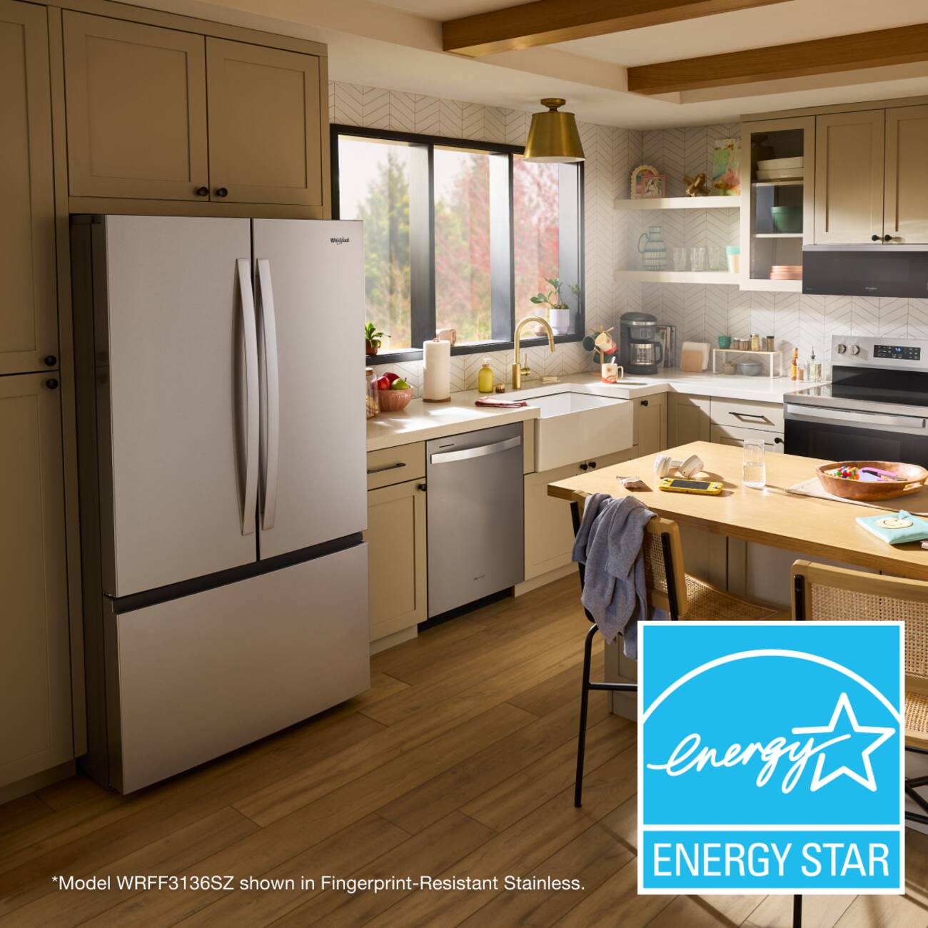 - energy *Model WRFF3136SZ shown in Fingerprint-Resistant Stainless. ENERGY STAR