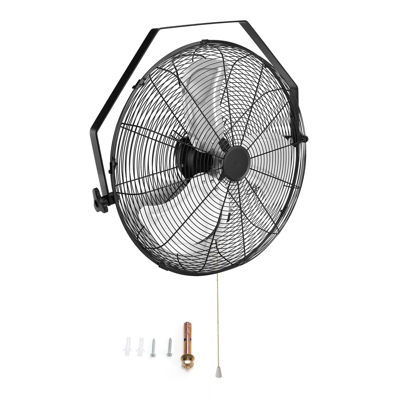 Front. Topteng - 20 Inch IP44 Wall Mount Industrial Fan - 4650 CFM, 3 Speed Metal Ventilation Fan for Shop, Garage, Patio.
